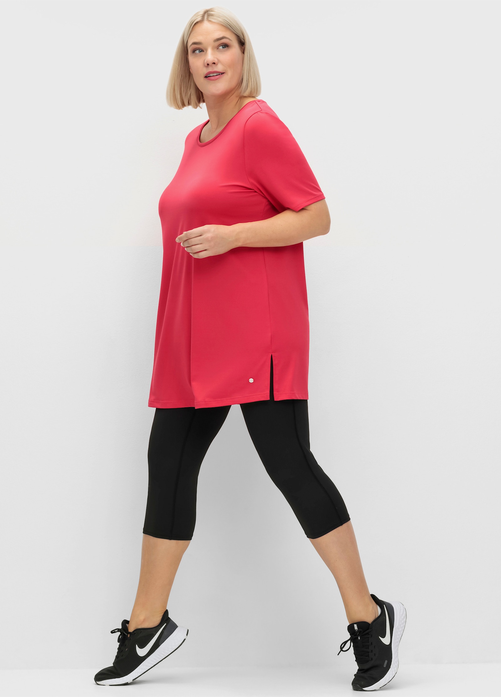 sheego Funktionsshirt in Longform - sorbet pink