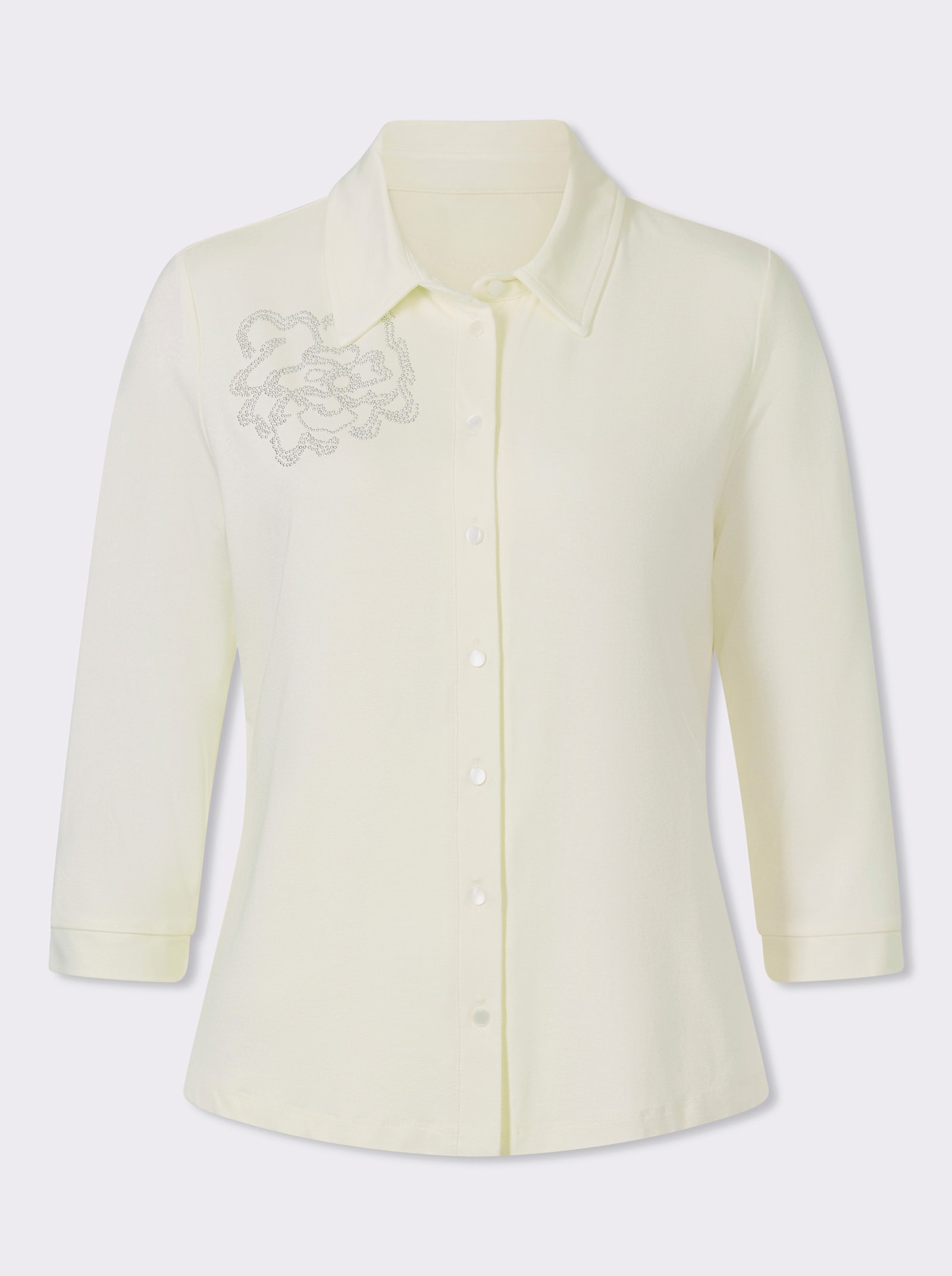 Jersey-Bluse - champagner