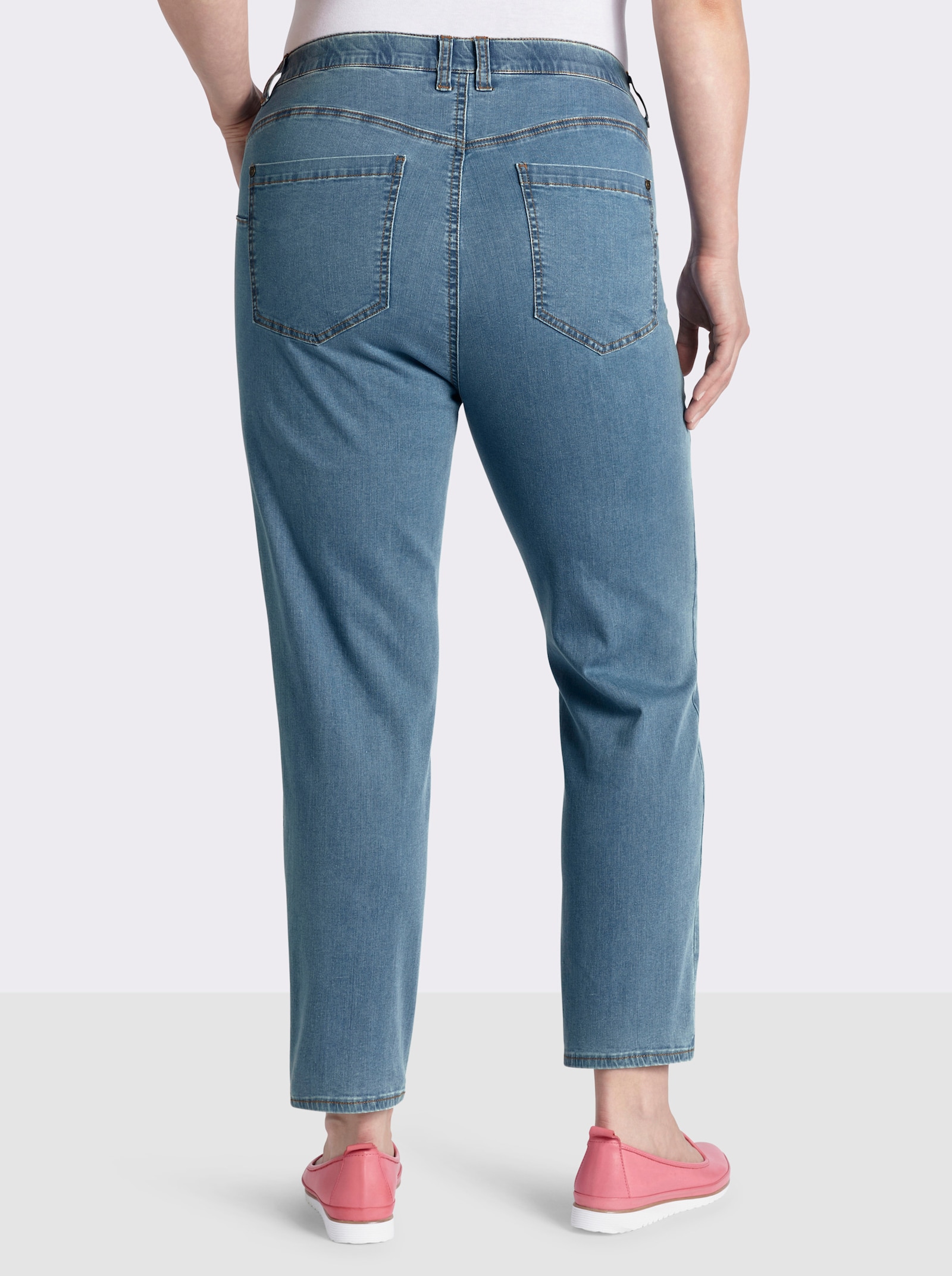 sheego Skinny Jeans mit Gummibund - blue-bleached