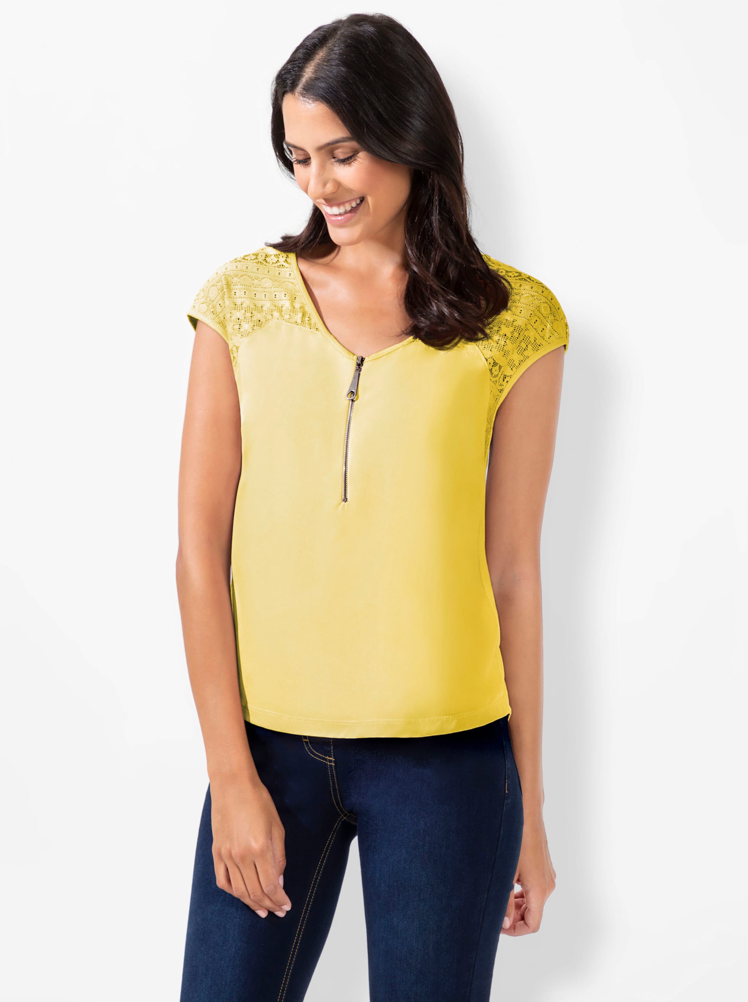 Witt Damen V-Shirt, gelb