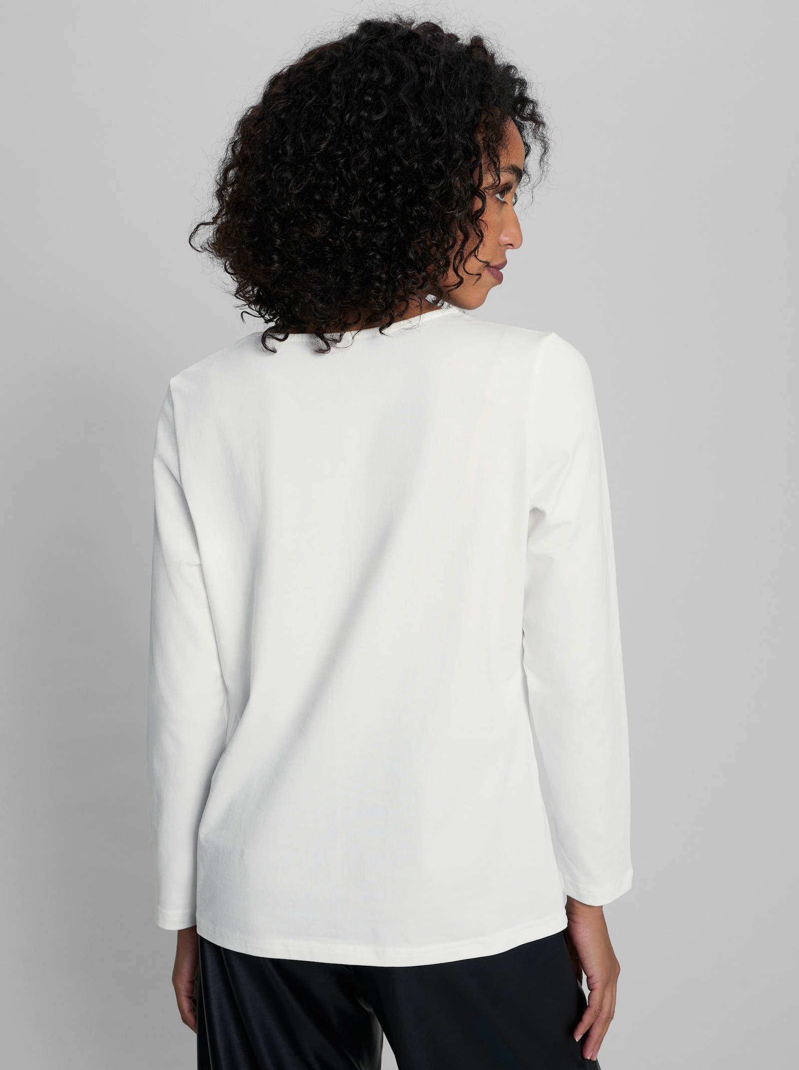 heine Langarmshirt mit Paisley-Print - ecru-papaya-bedruckt