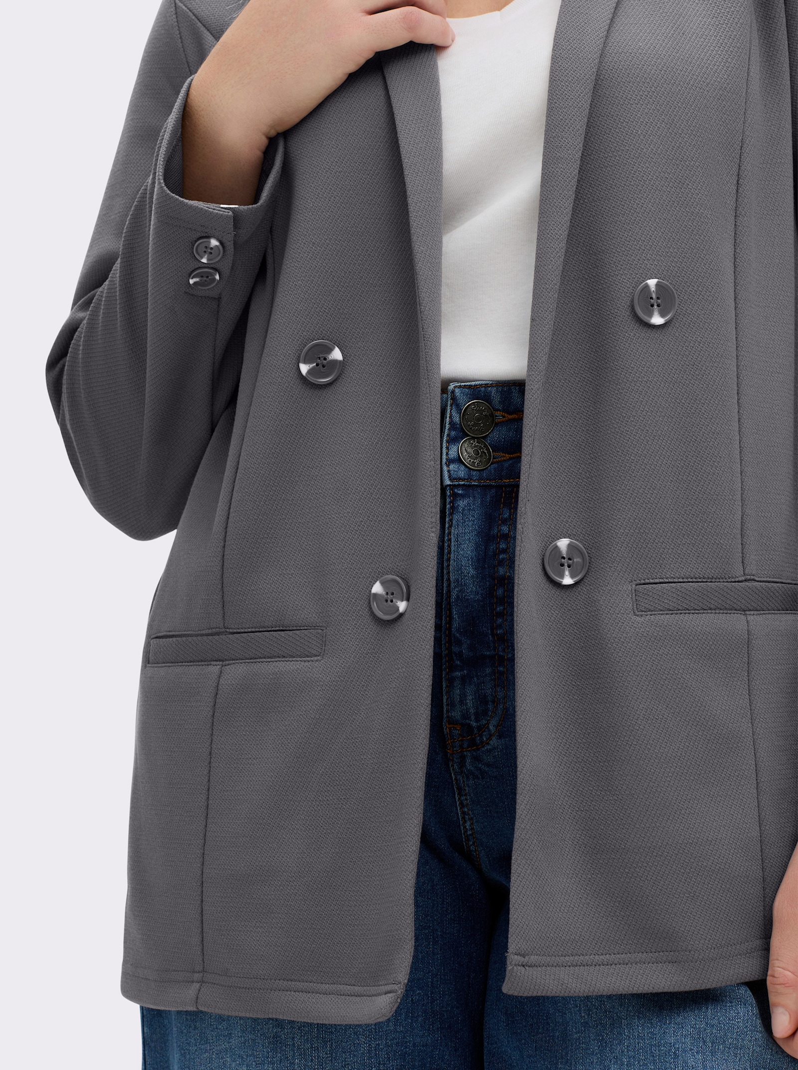 Blazer mit Schmuckknöpfen - anthrazit