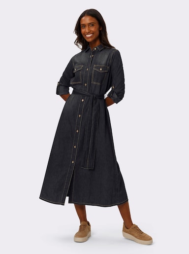 heine Hemdblusenkleid mit variabler Armlänge - black-denim