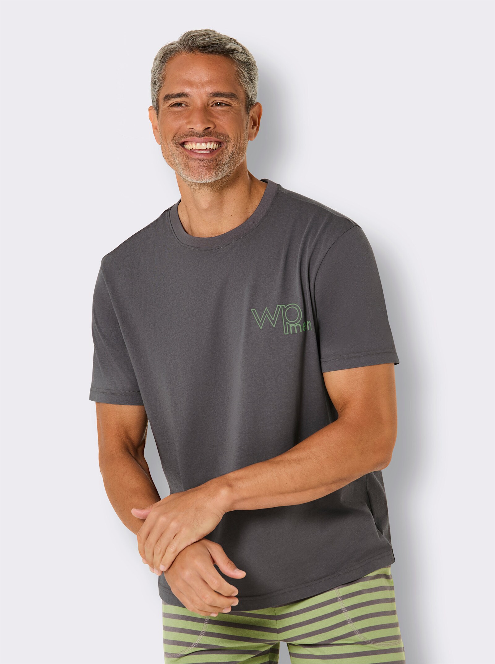 wäschepur men Schlafanzug-Shirt - anthrazit