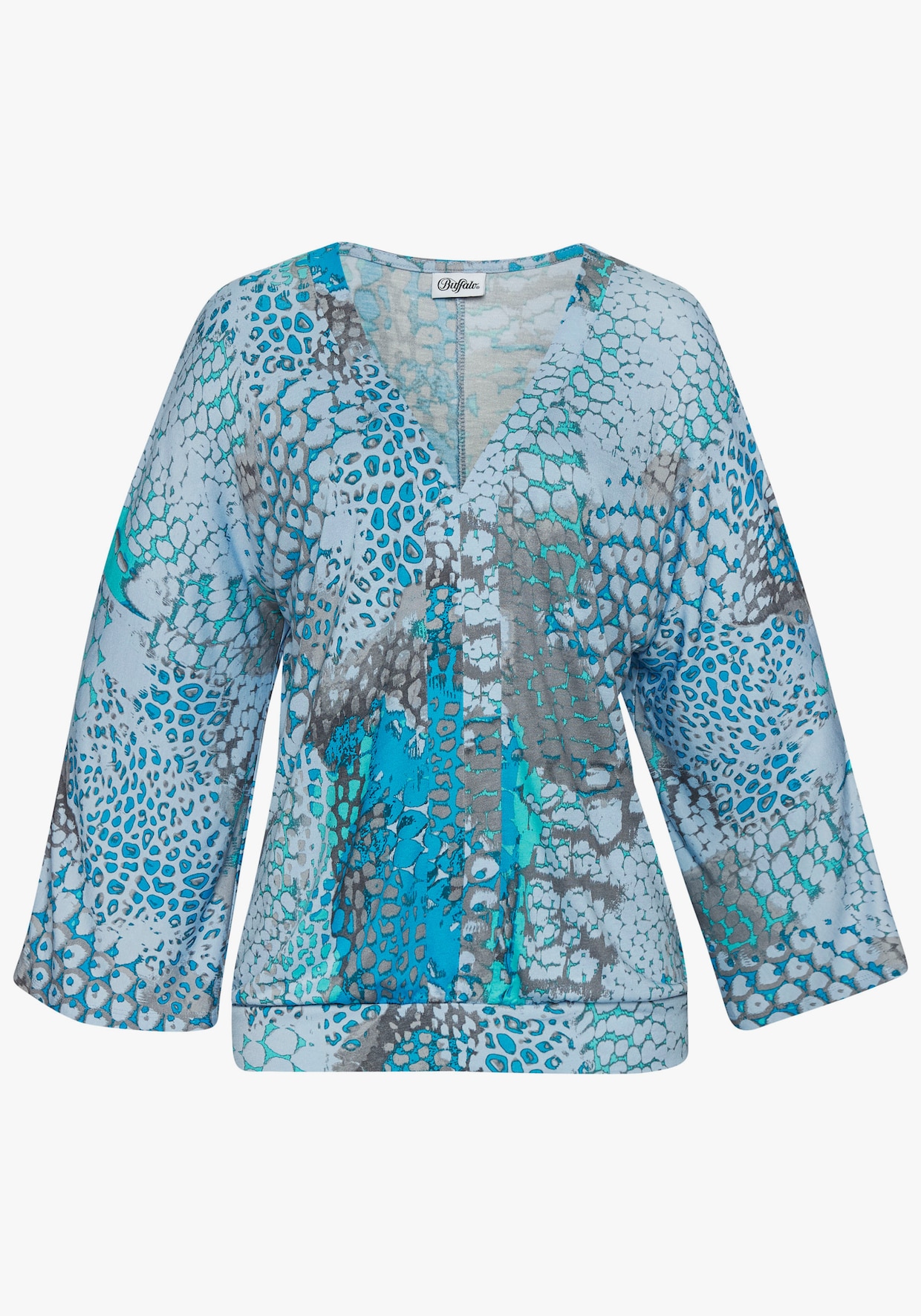 Buffalo Vleermuisshirt - blauw bedrukt