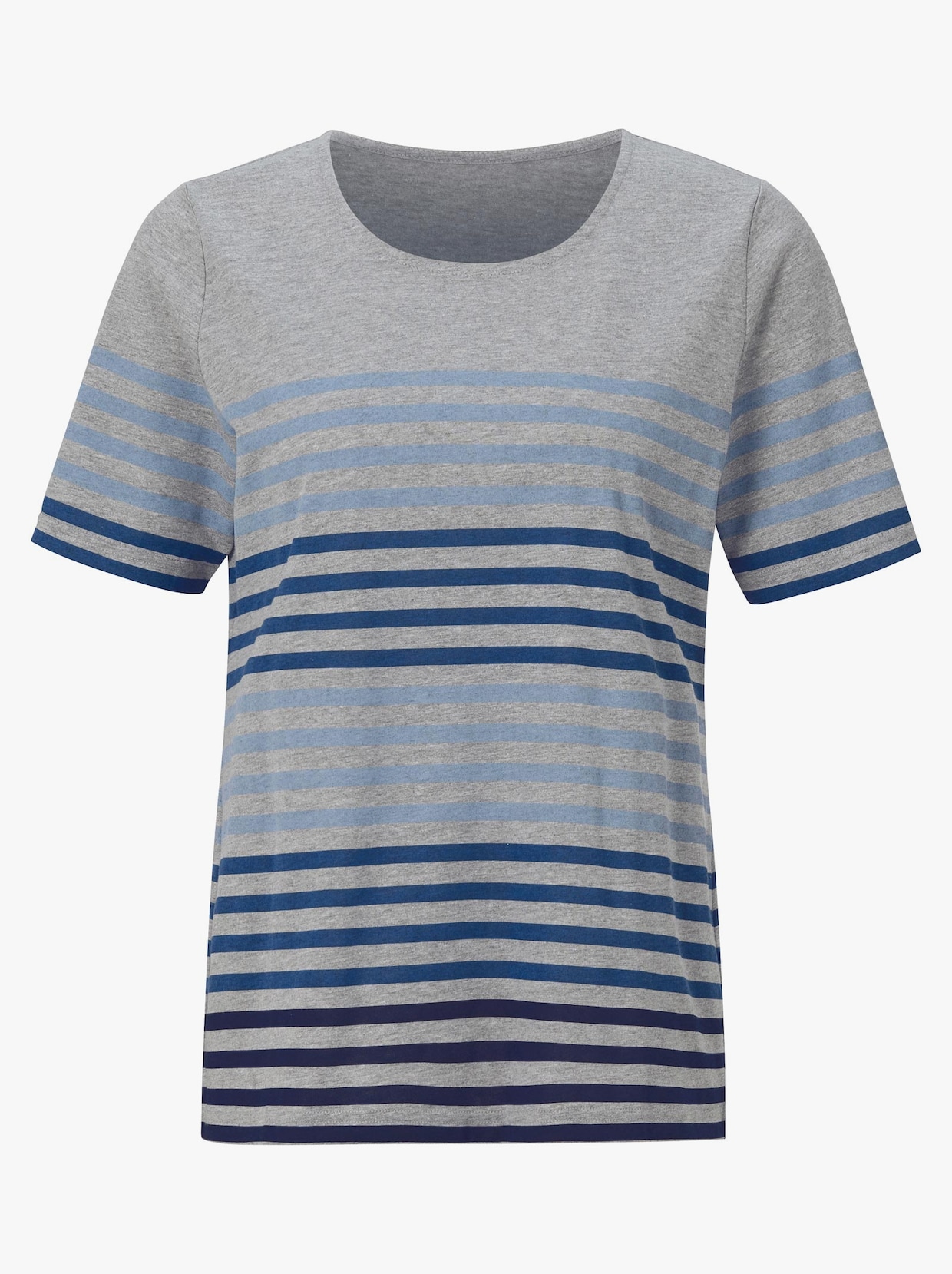 Shirt met korte mouwen - jeansblauw/grijs gestreept