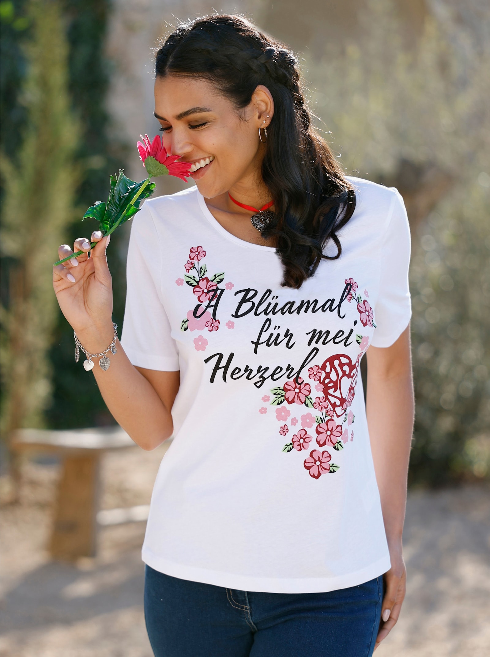 Krojové tričko z čisté bavlny - bílá-černá