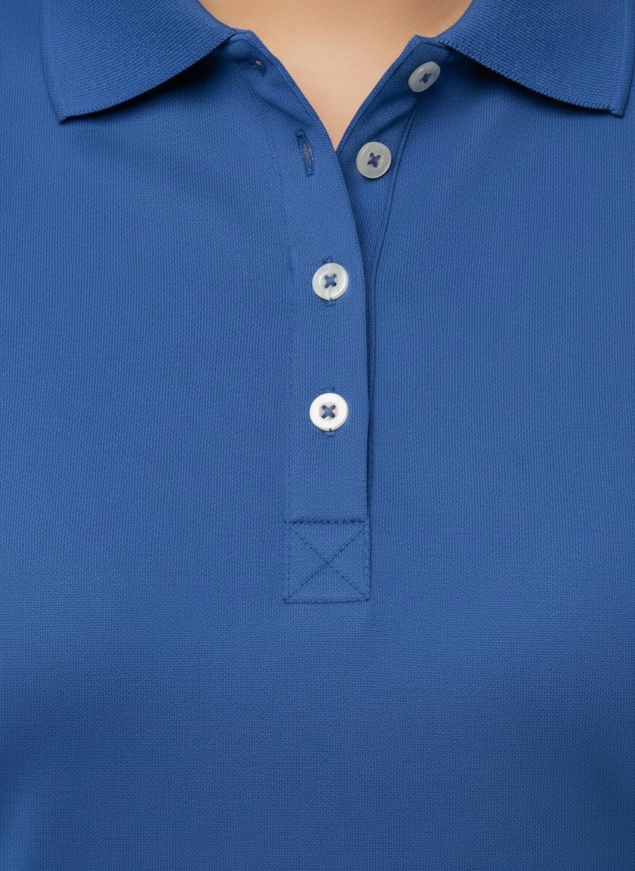 Longshirt mit kurzer Knopfleiste - royalblau