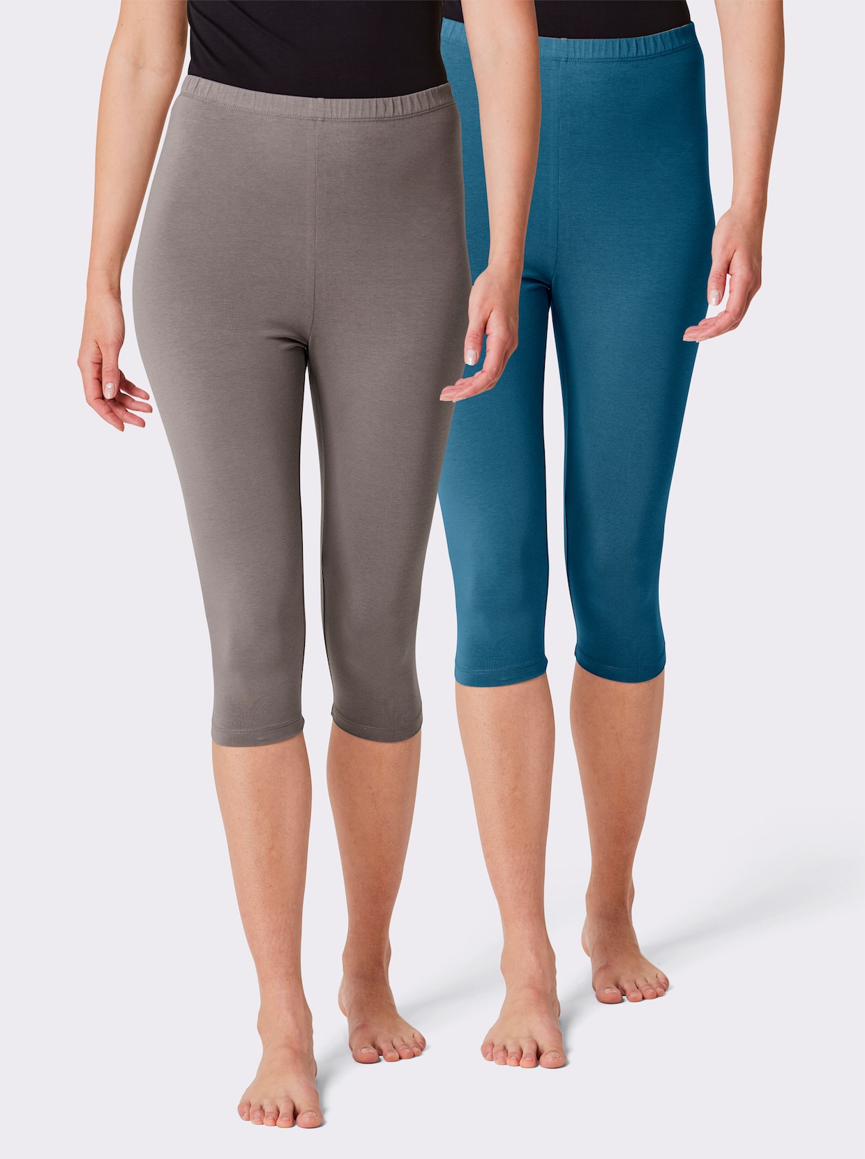 feel good Capri-Leggings - aquapetrol + dunkeltaupe