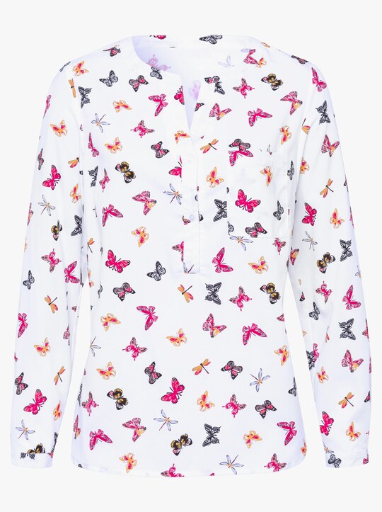 Bluse - weiß-gemustert