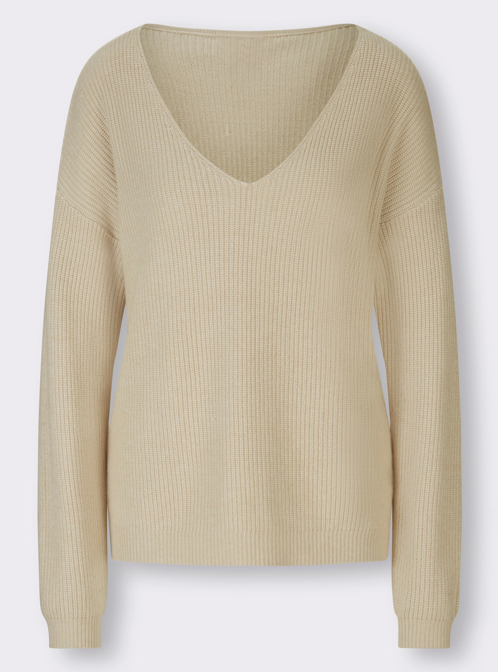 heine Feinstrickpullover mit 20% Kaschmir - sand-meliert