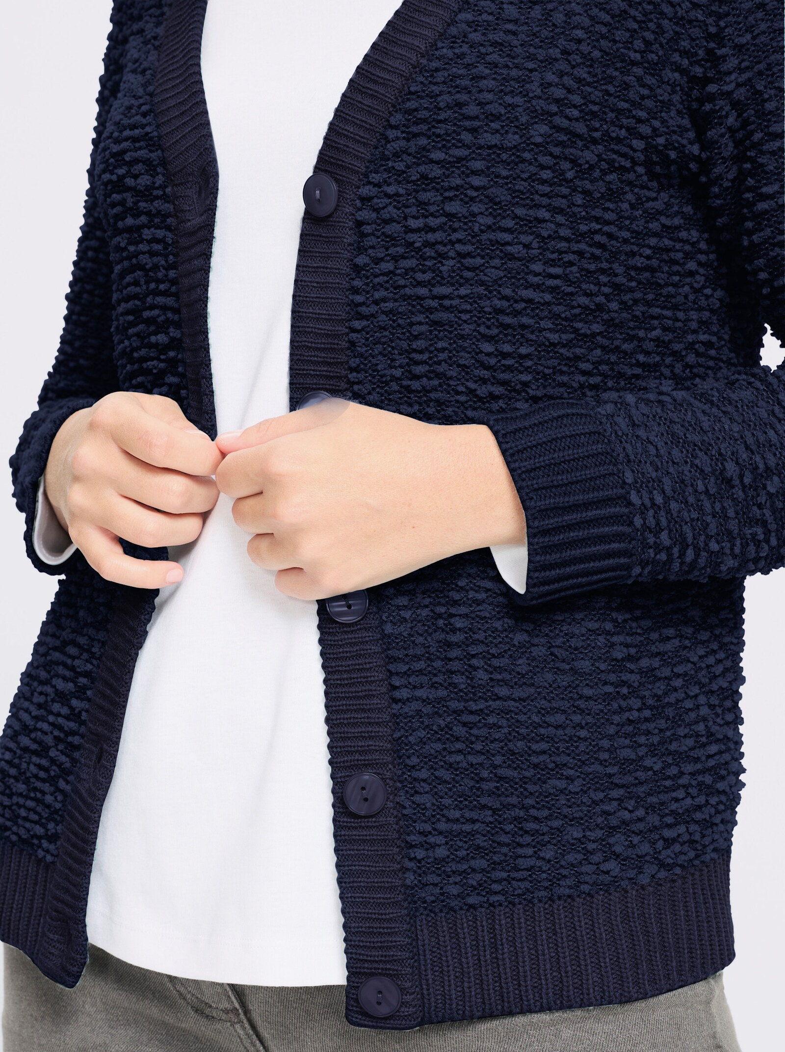 Cardigan aus Effektgarn - marine