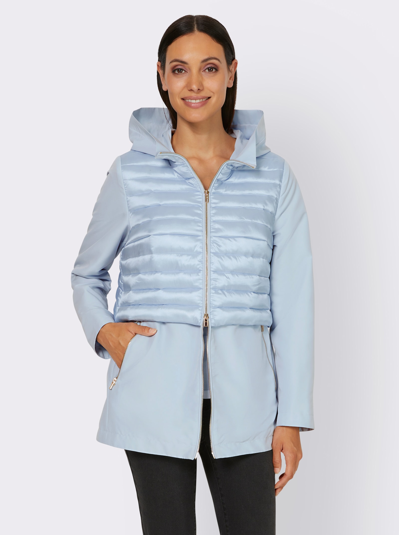 heine Outdoorjacke in 2-in-1-Optik, gesteppt - hellblau