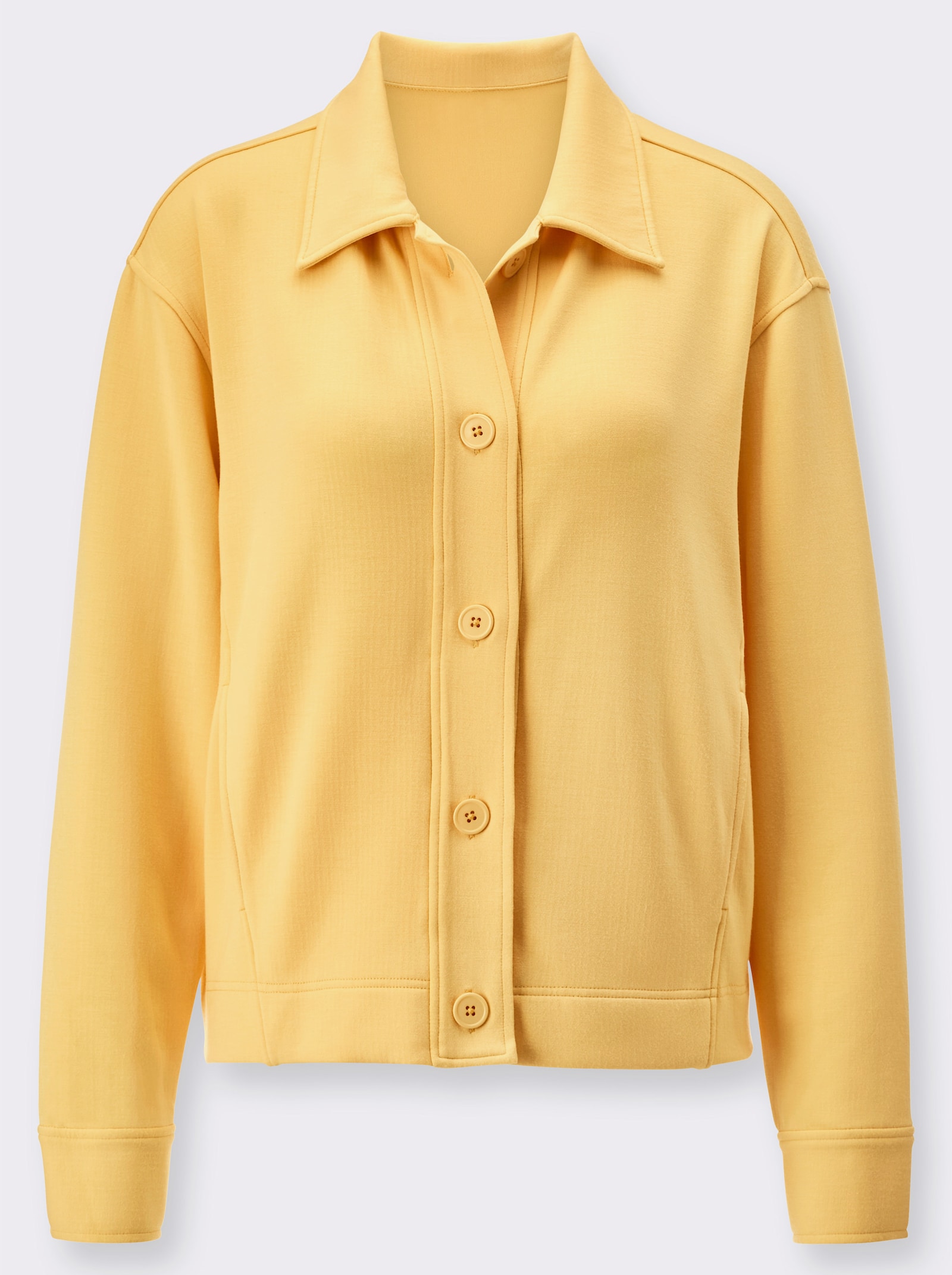 Sweatjacke mit hochwertigem Modal - gelb