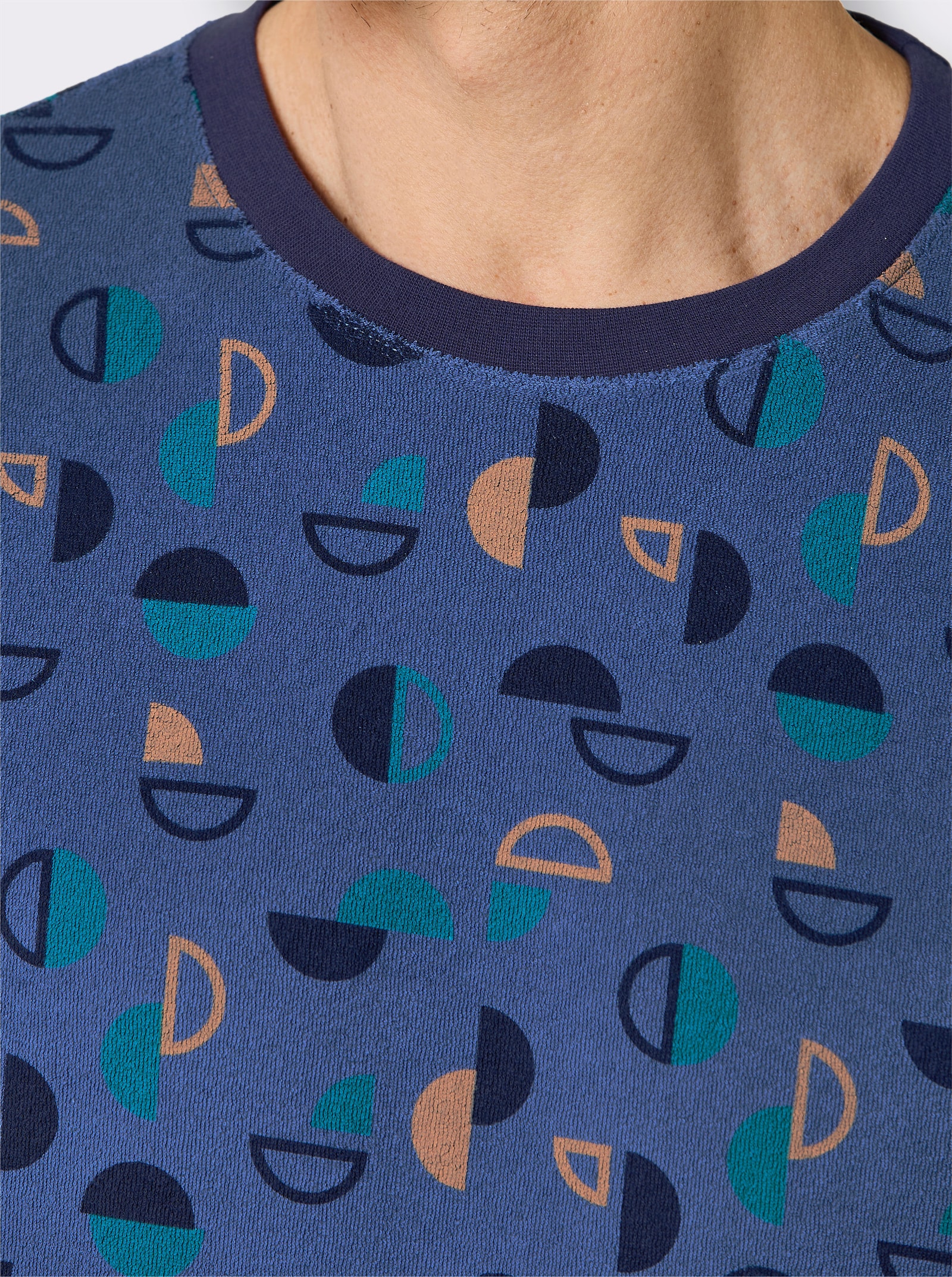 wäschepur men Schlafanzug - marine-jeansblau-bedruckt