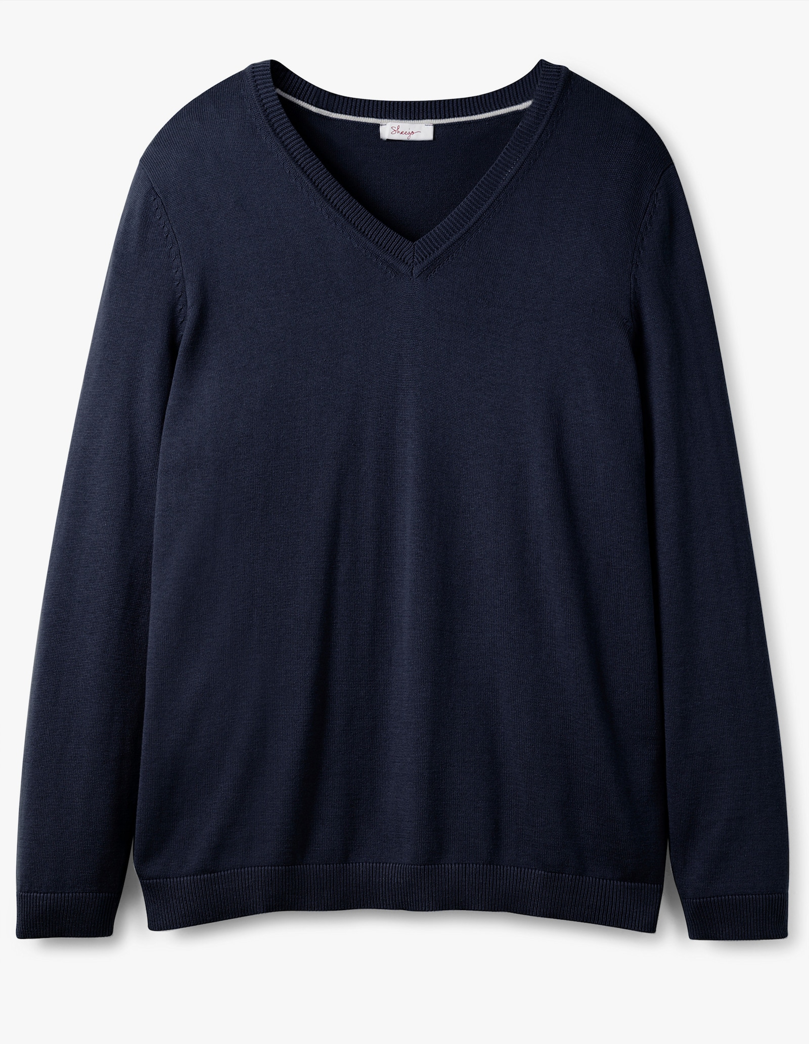 sheego Feinstrickpullover mit V-Ausschnitt - marine