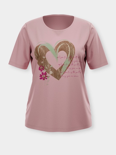 Kurzarmshirt im Trachtenstil - hortensie-braun