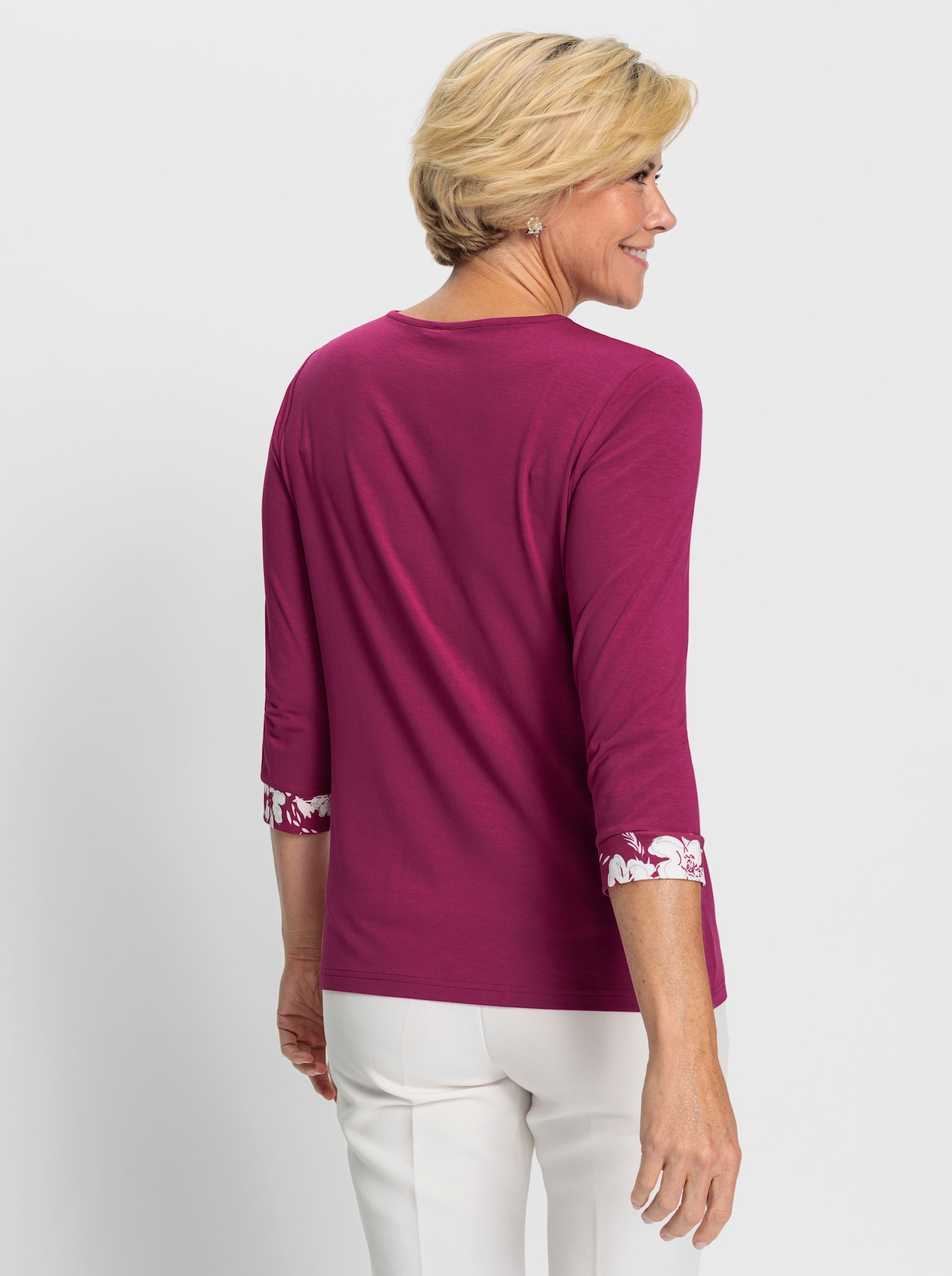 2-in-1-shirt met bandjesversiering - heide