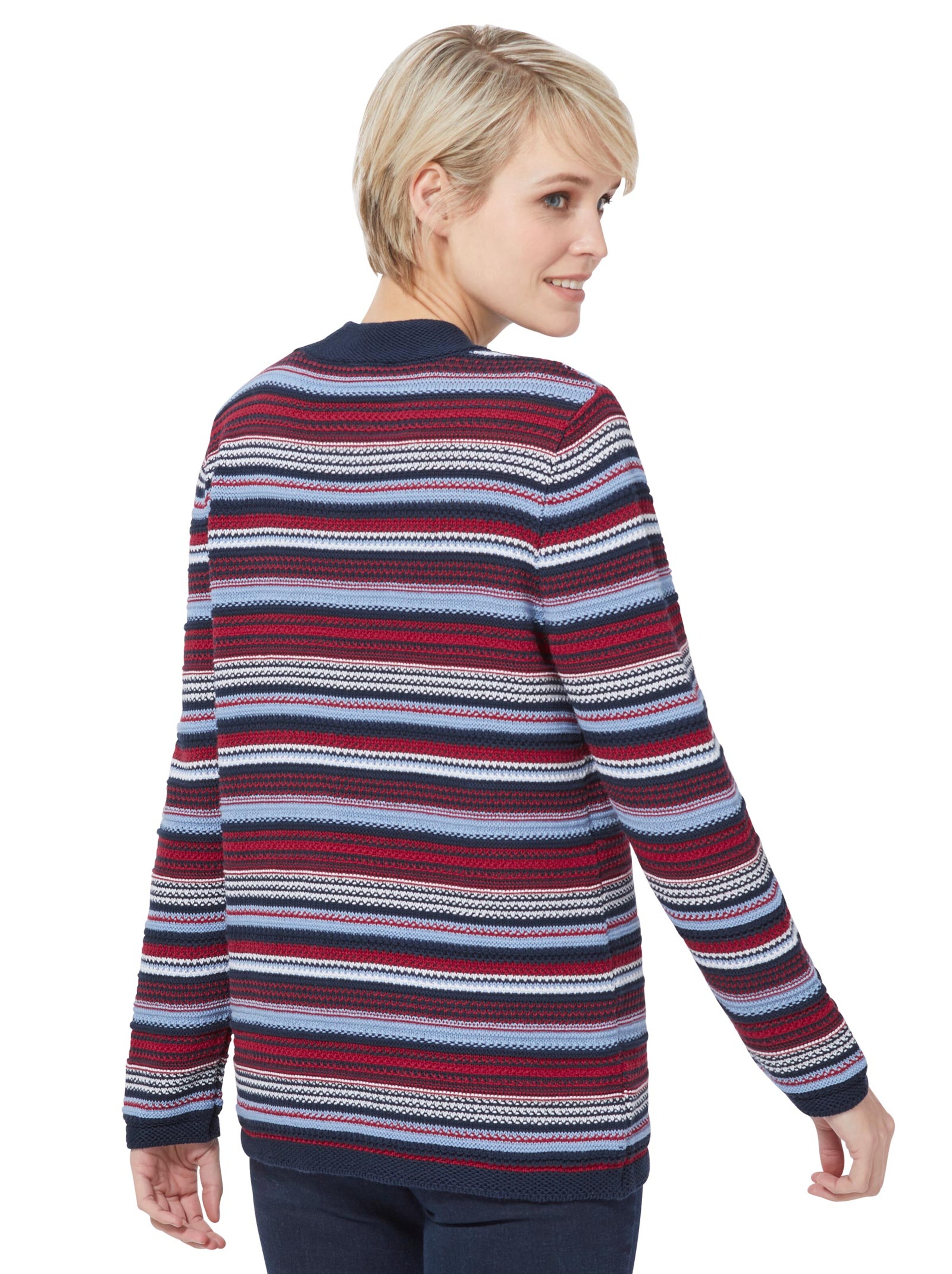 Collection L Pullover - marine-rot-gestreift