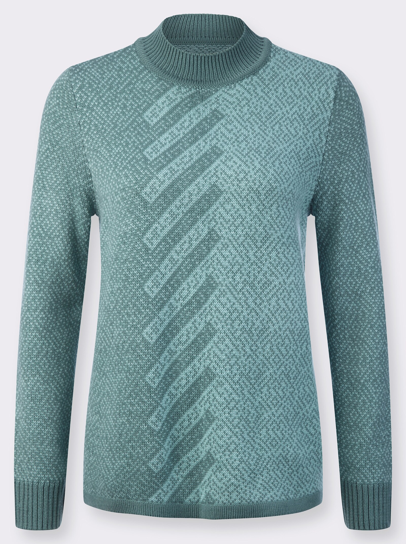 Pullover mit Jacquard-Dessin - jade-mint-gemustert