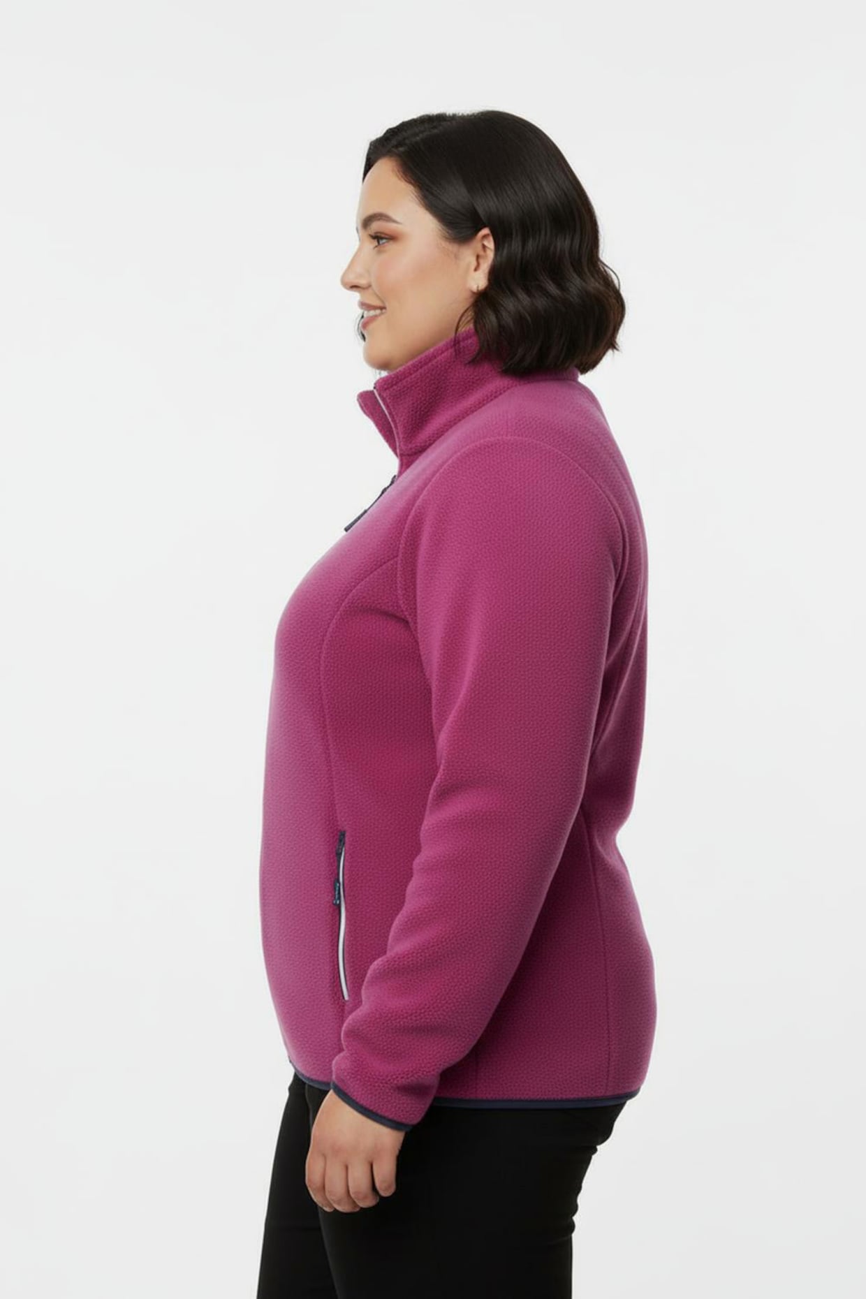 Fleecejacke mit Reißverschluss-Taschen - magenta