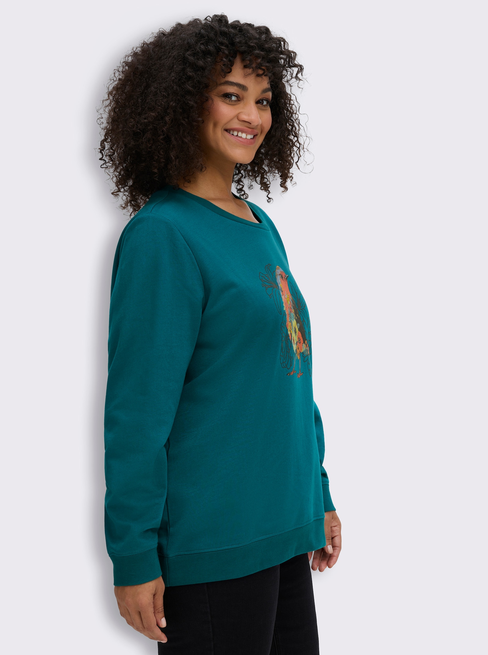 sheego by Joe Browns Sweatshirt mit platziertem Print - aquapetrol