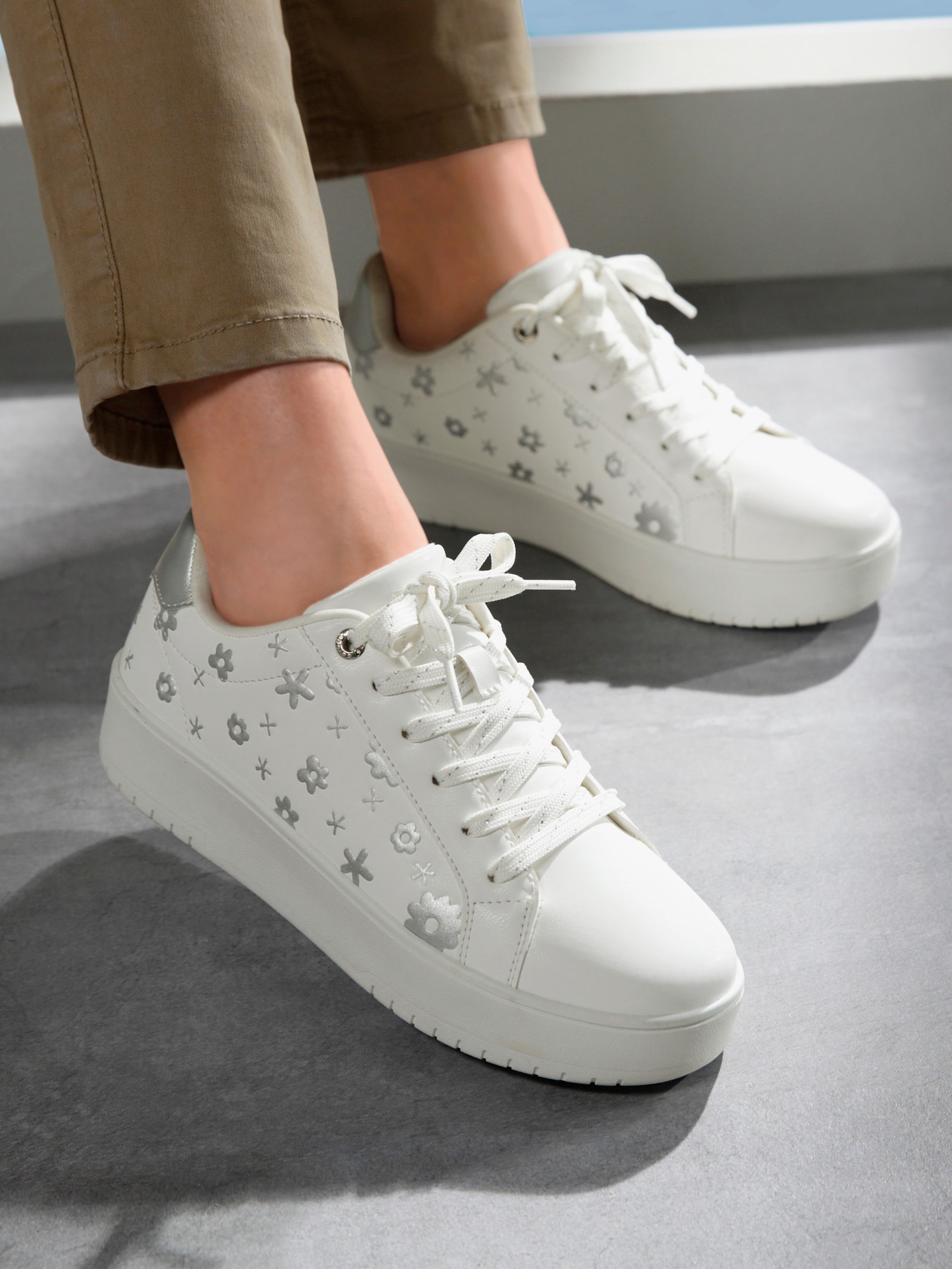 heine Sneaker - weiß-silberfarben