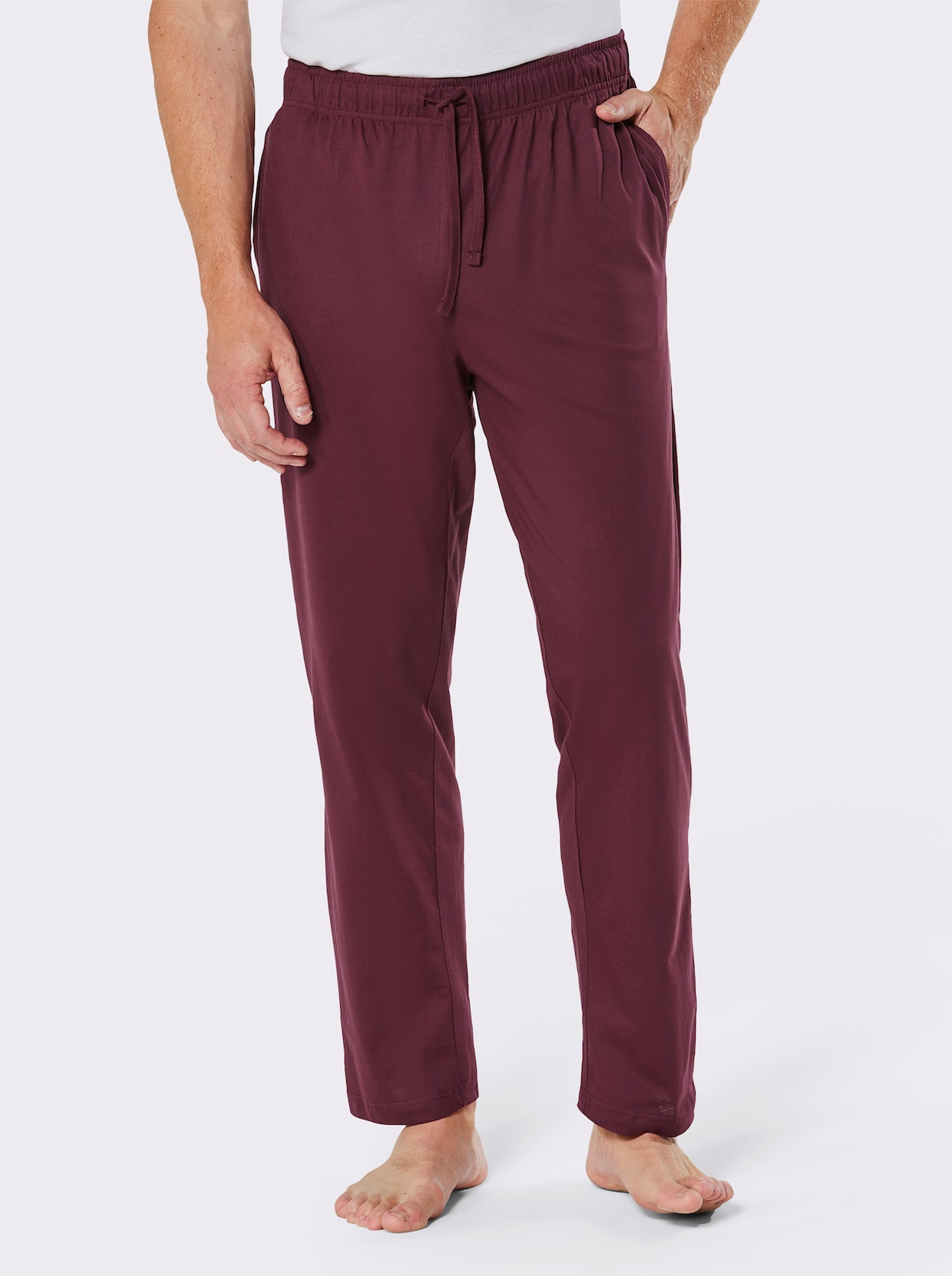 wäschepur men Broek, lang - bordeaux + zwart