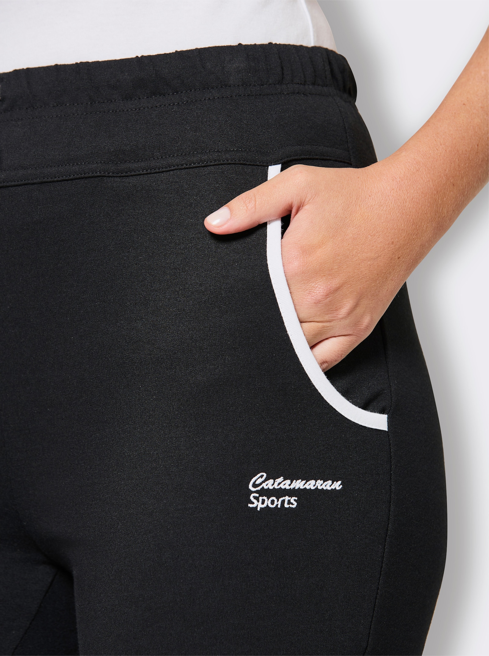 Catamaran Sports Freizeithose mit Reißverschluss am Saum - schwarz