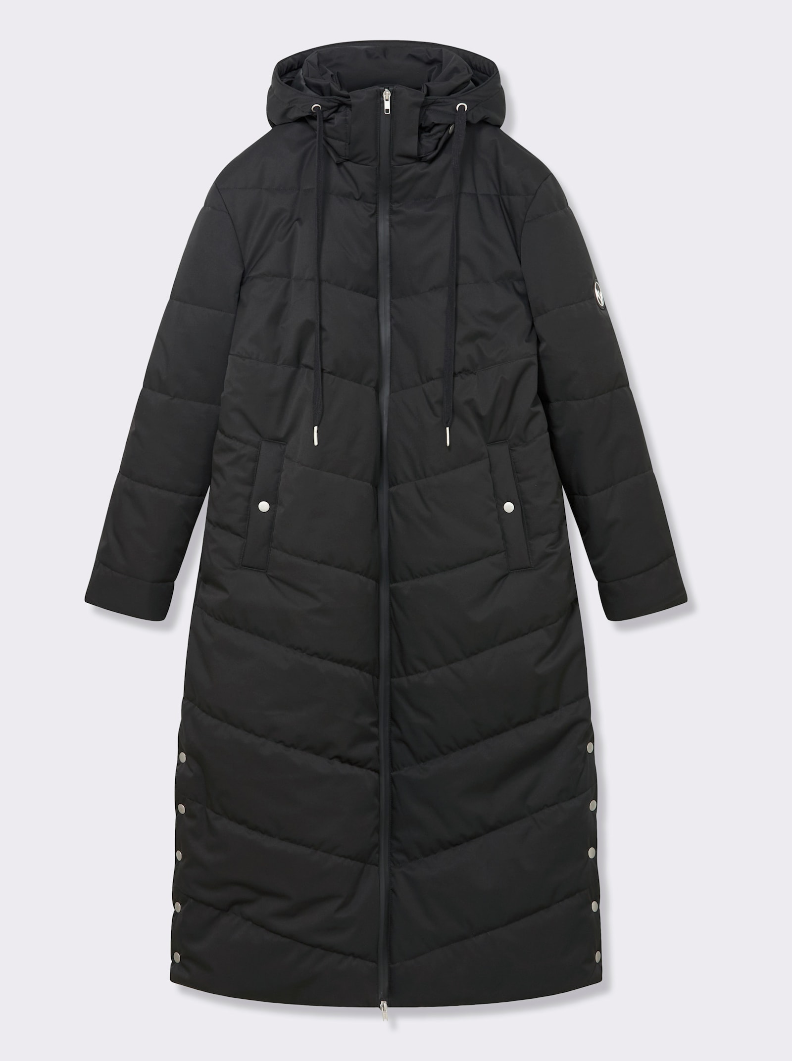 sheego Steppmantel mit Stehkragen und Kapuze - schwarz