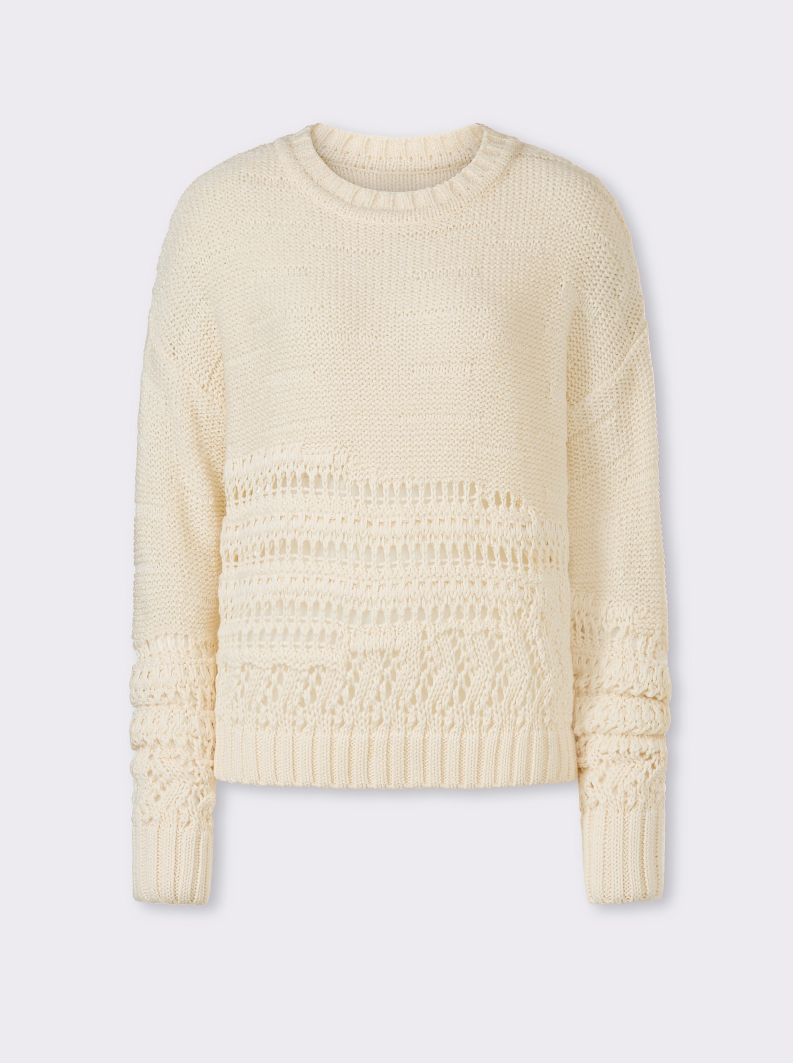 heine Strickpullover mit Ajour-Partien - champagner