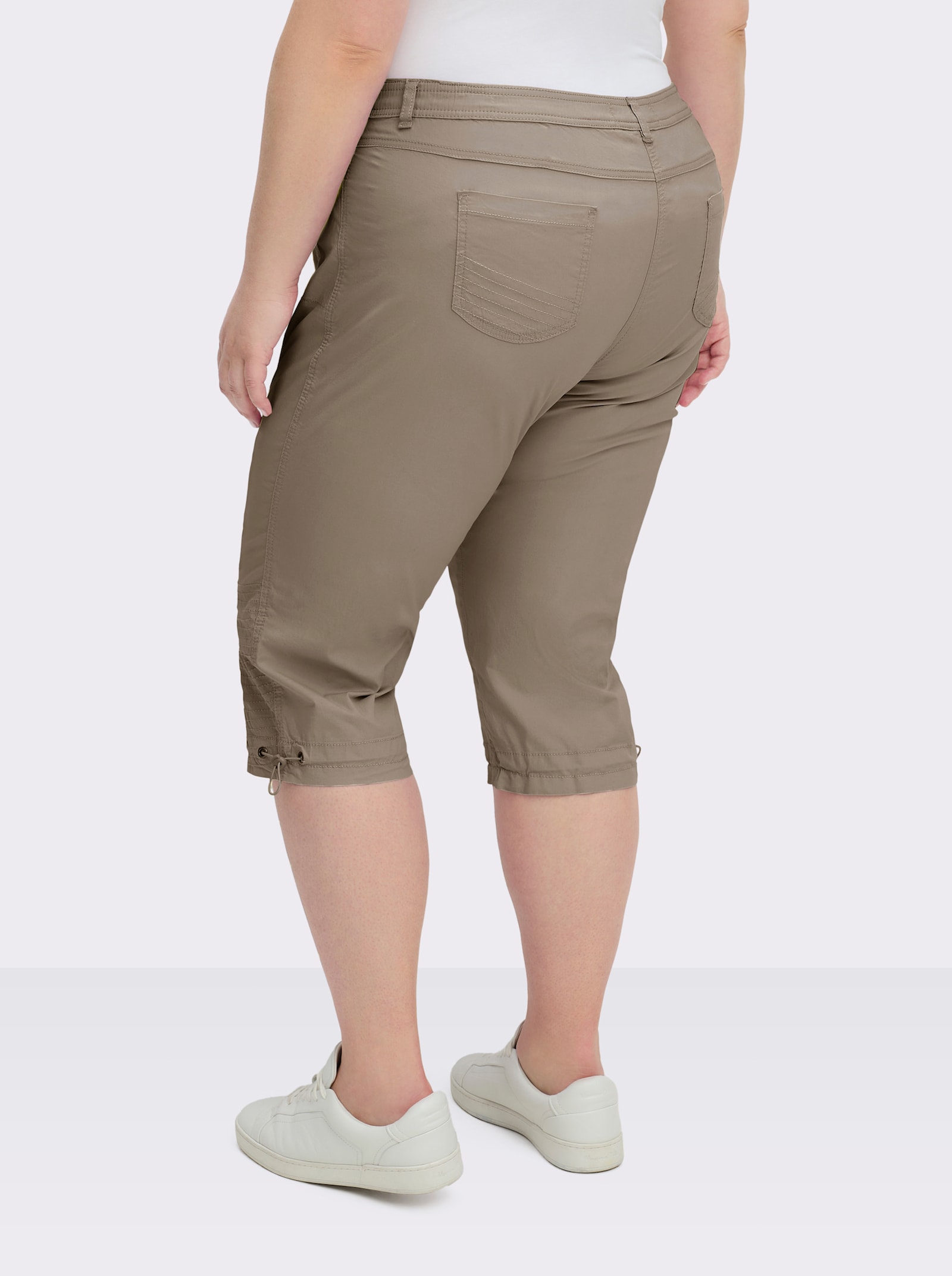 Caprihose mit Gummizug am Beinabschluss - taupe