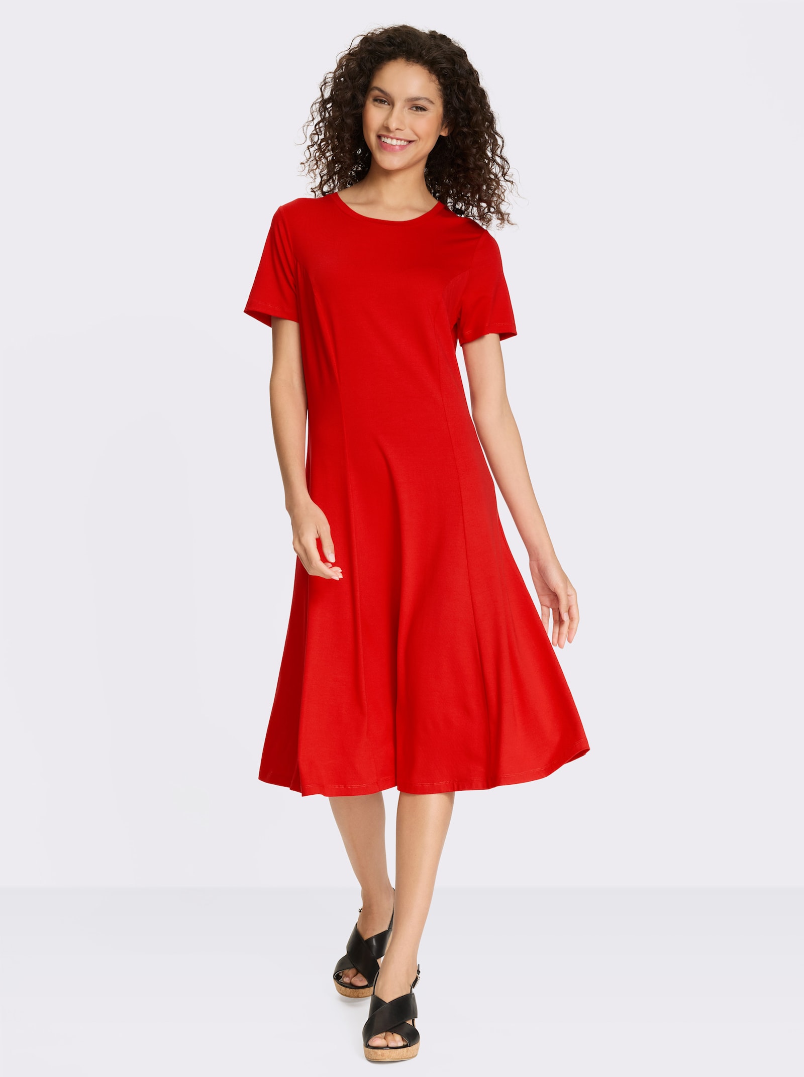 heine Jerseykleid mit Kurzarm - rot