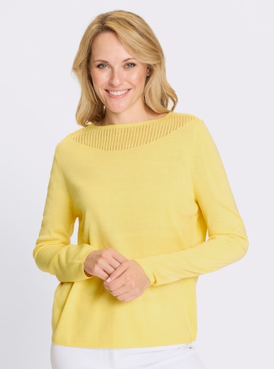 Langarm-Pullover - zitrone