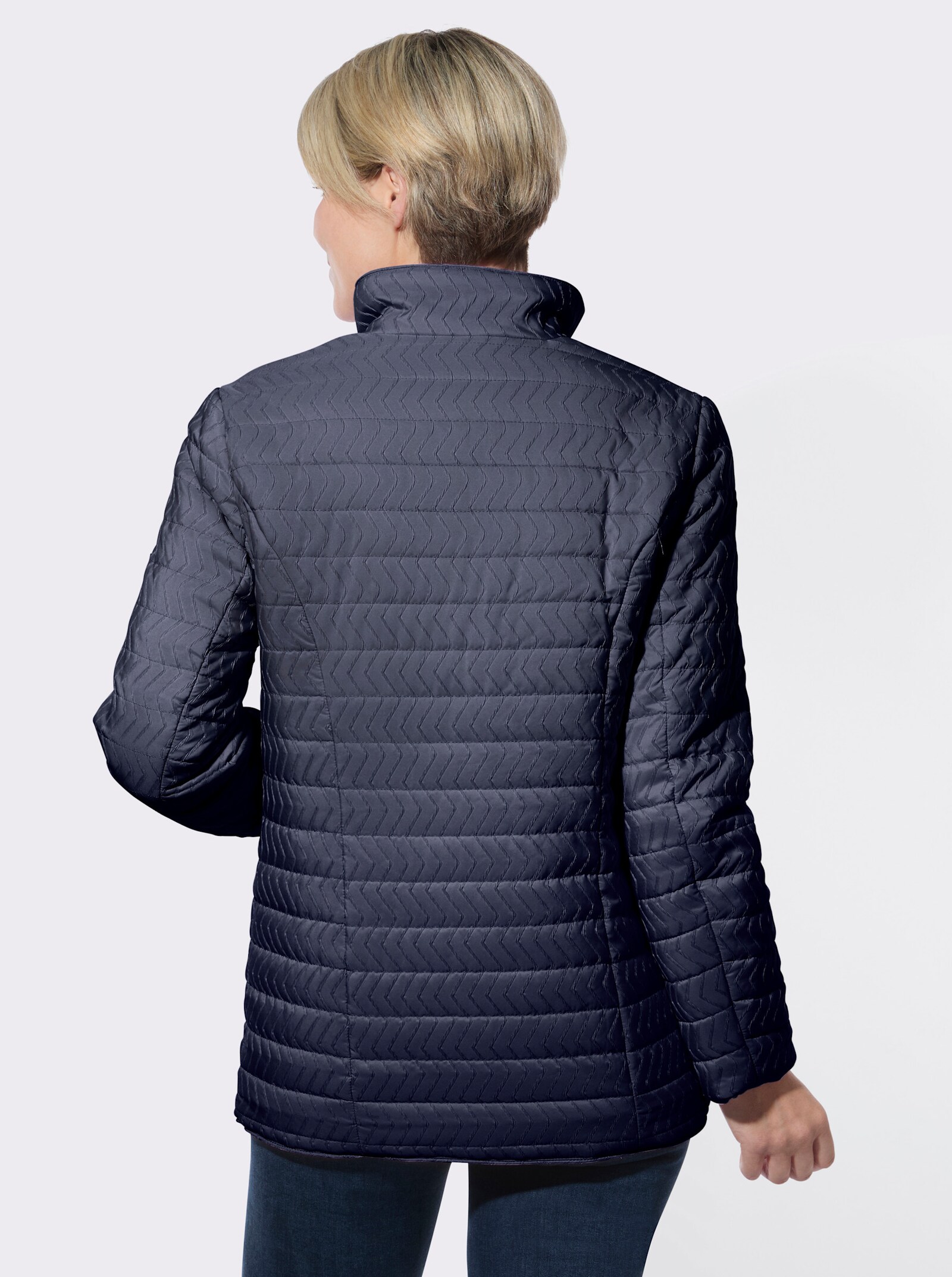 Steppjacke mit Reißverschluss-Taschen - marine