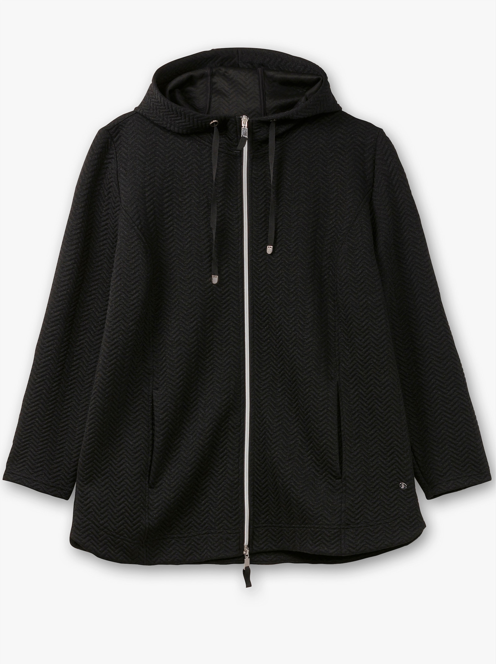 sheego Sweatjacke mit Steppung, leicht wattiert - schwarz