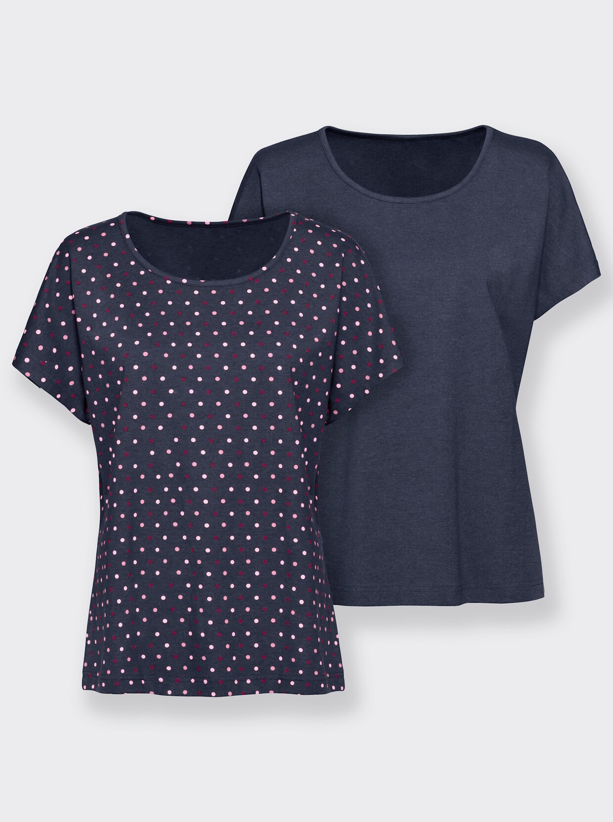 feel good Shirts - marine + marine gestippeld