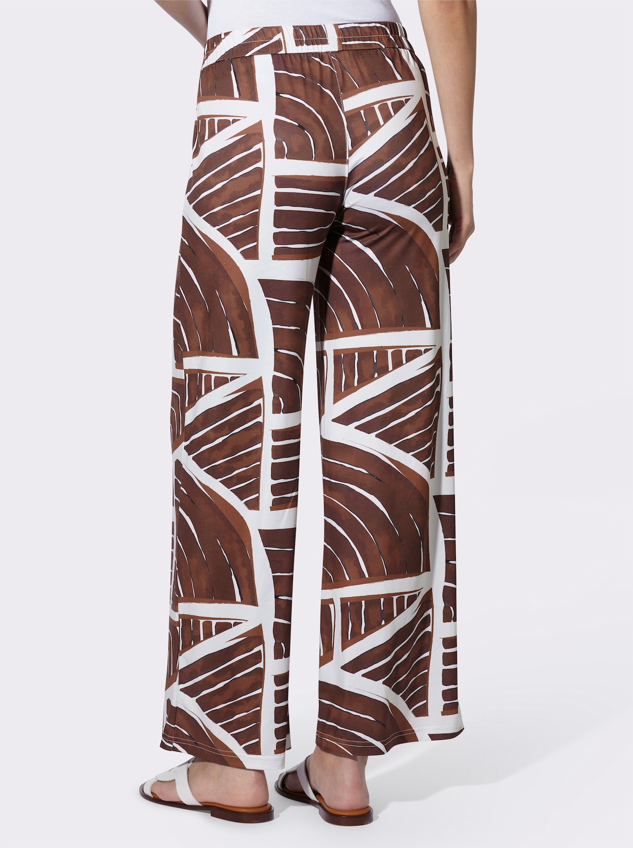 heine Druckhose - schoko-ecru-bedruckt