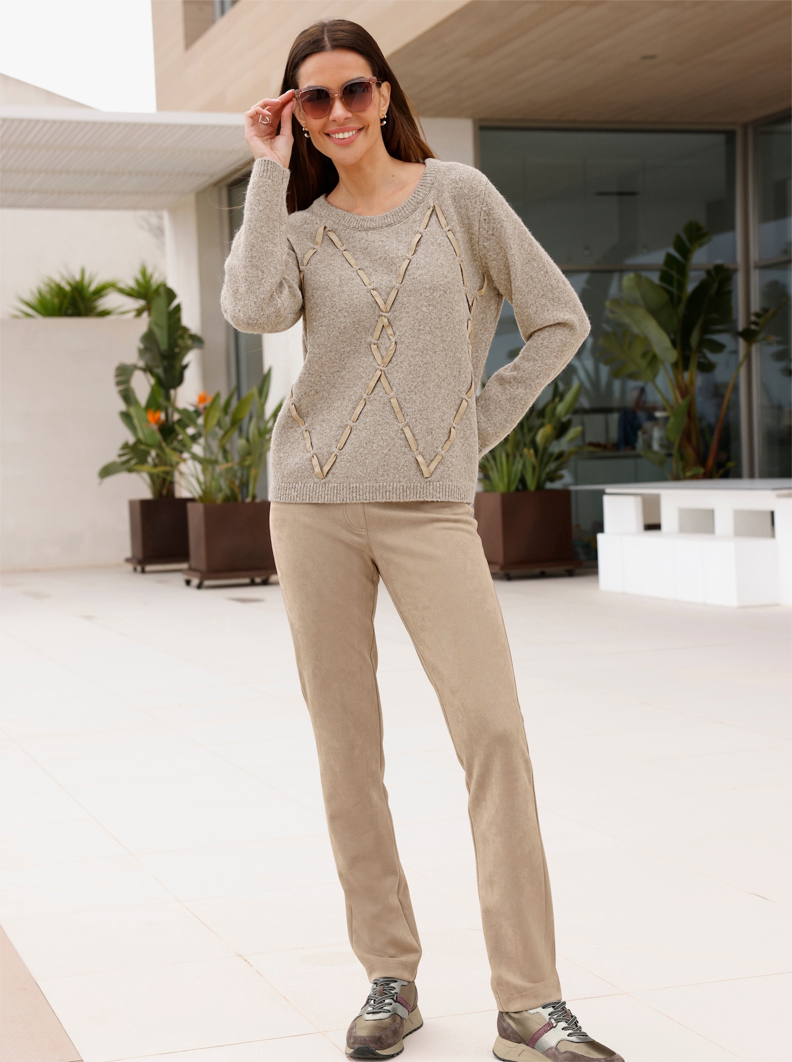 heine Stretch-Hose mit Dehnbund hinten - beige