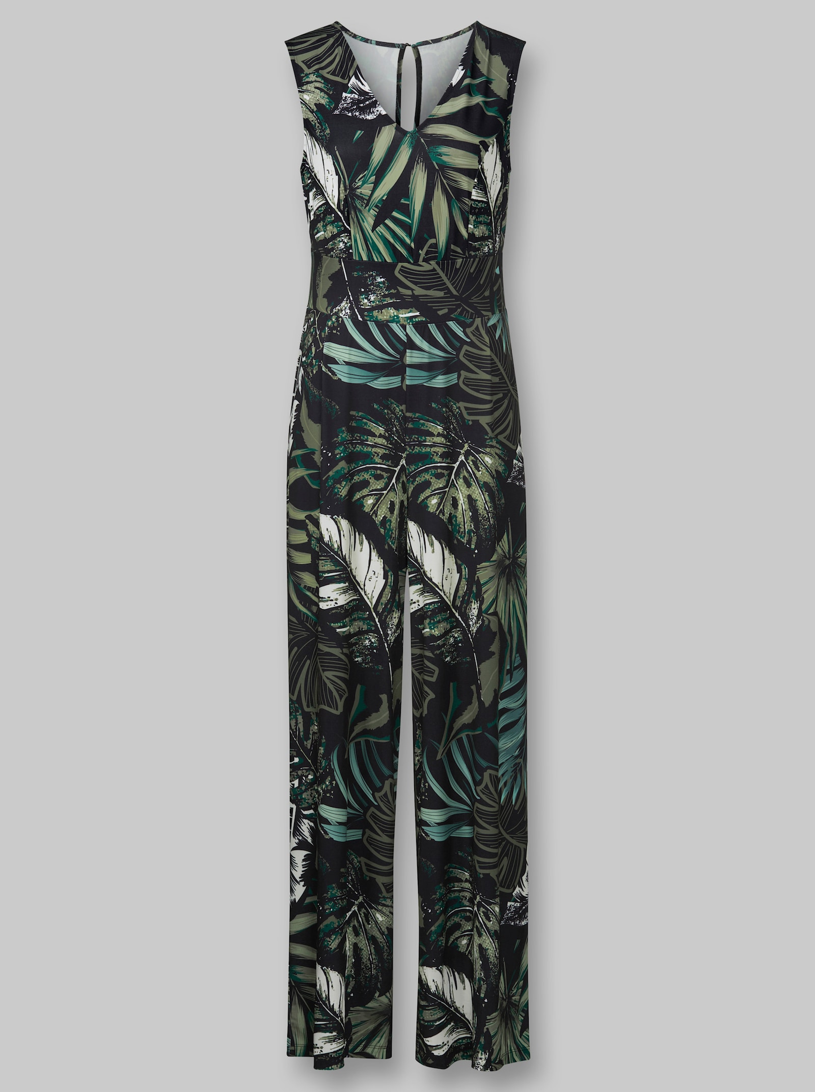 heine Jumpsuit mit Blätterprint - lindgrün-schwarz-bedruckt
