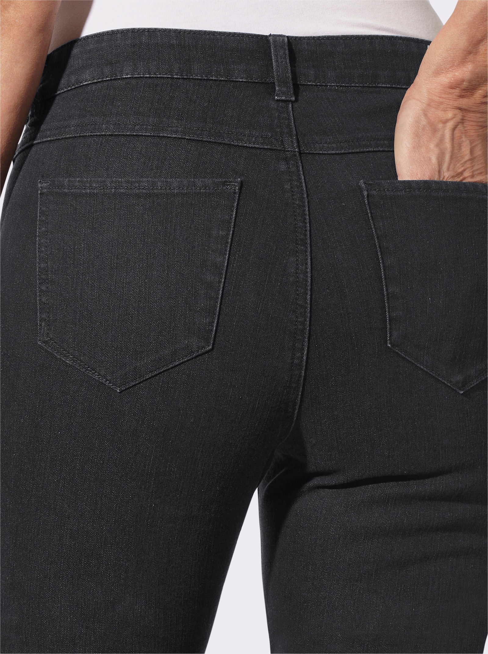 Thermojeans mit innenliegendem Dehnbund - black-denim