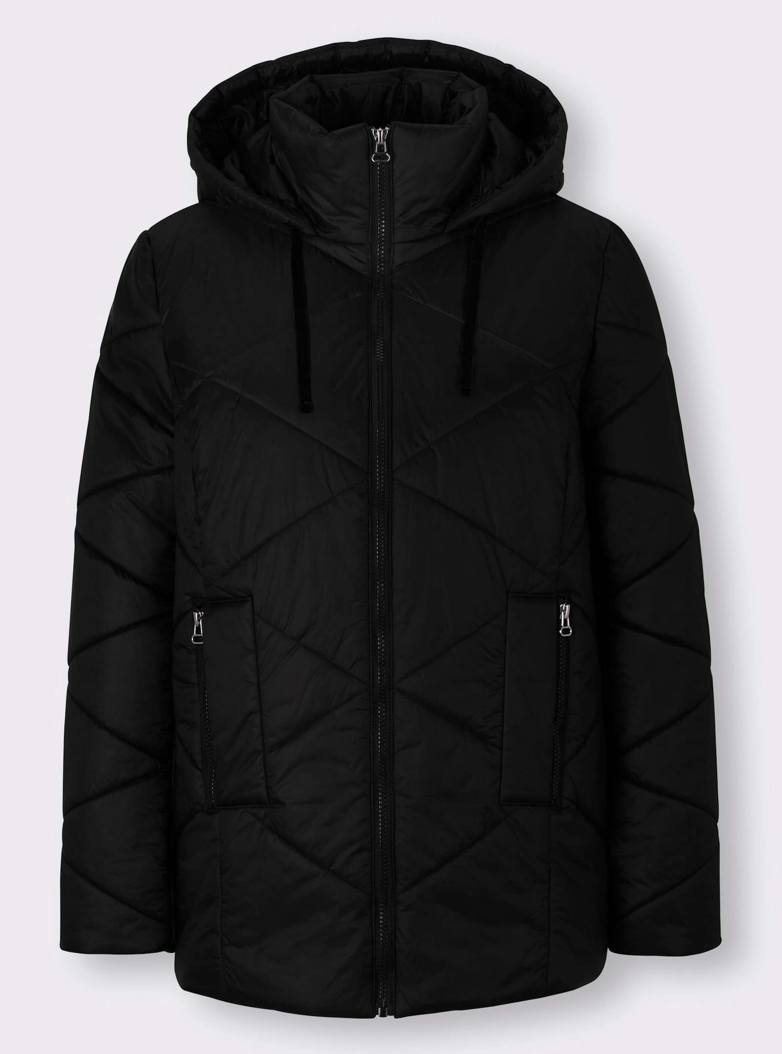 heine Outdoorjacke mit Stehkragen, gesteppt - schwarz