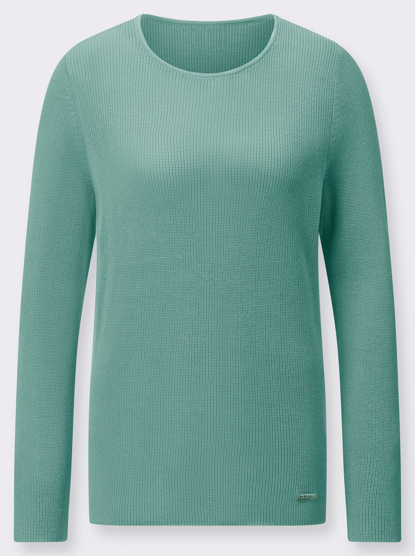 Rundhalspullover mit Ripp-Struktur - salbei