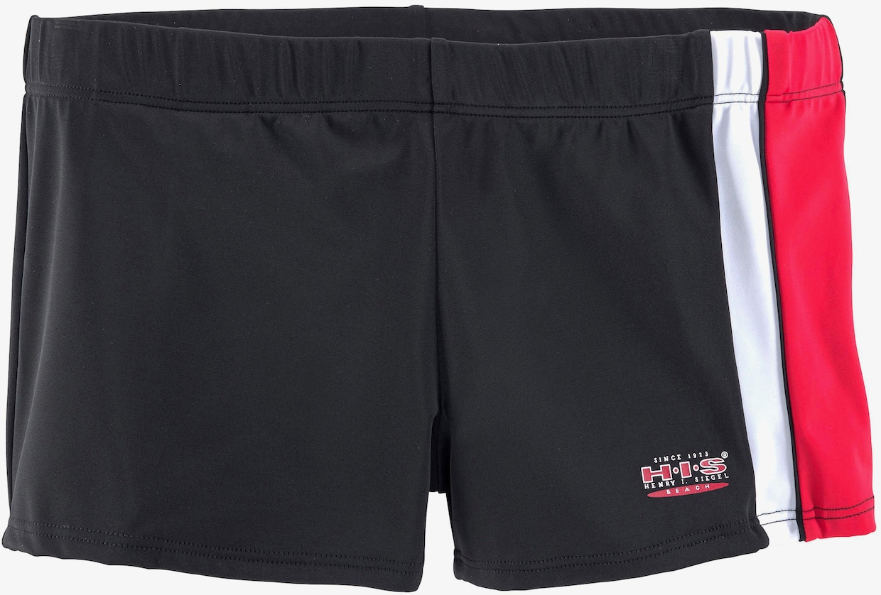 H.I.S Boxer-zwembroek - zwart/rood/wit
