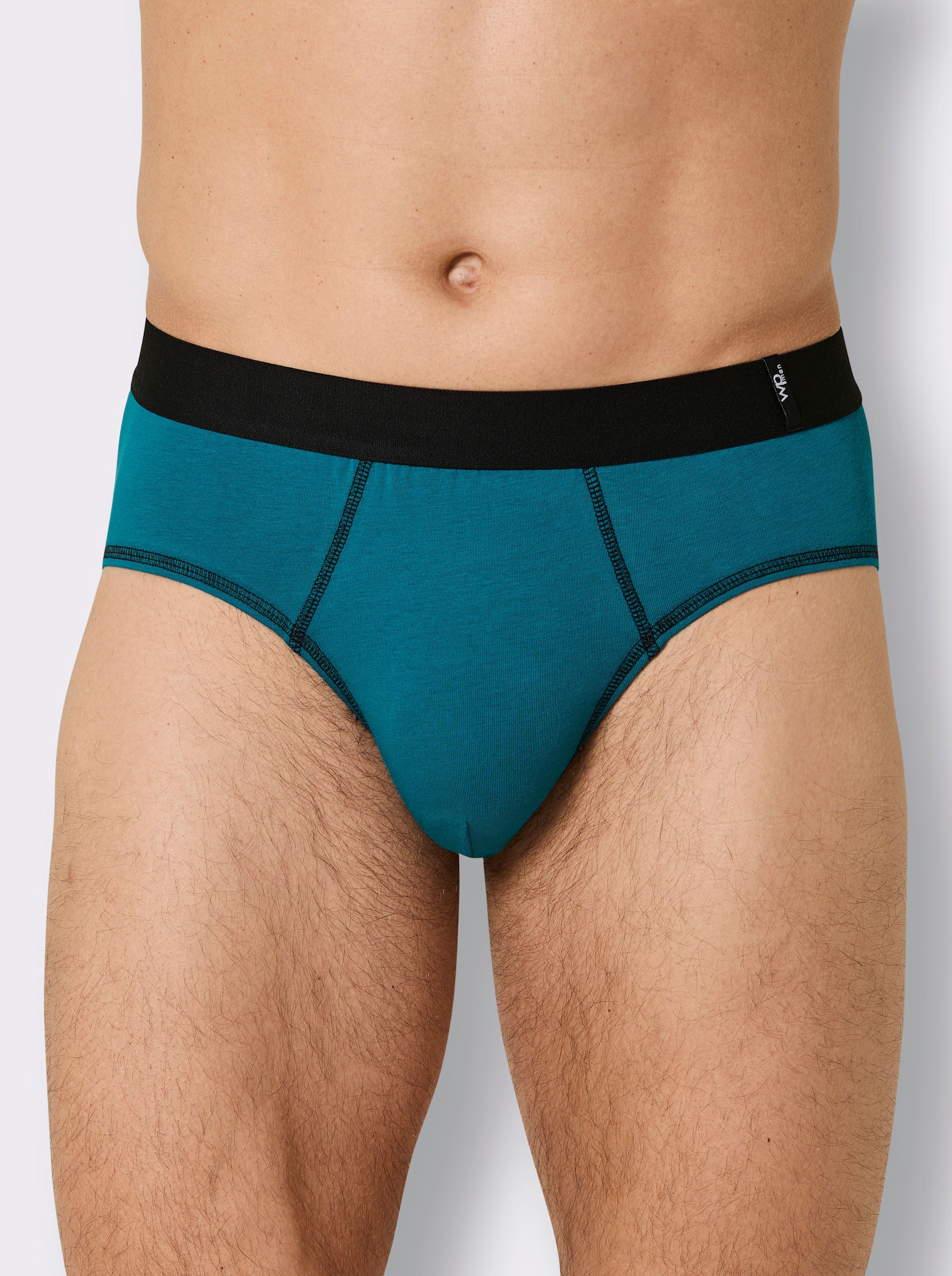 wäschepur men Slip - aquapetrol + schwarz