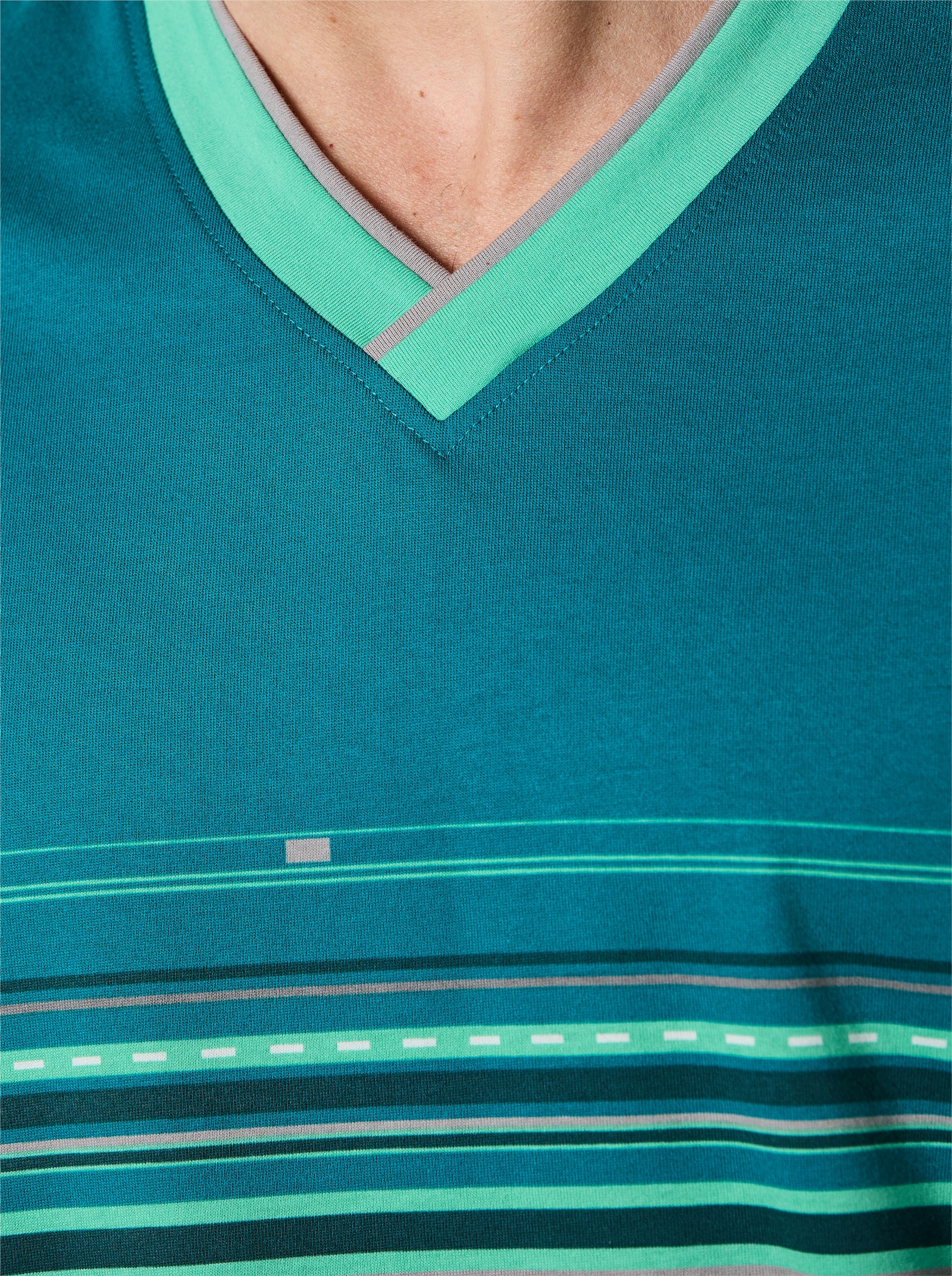 wäschepur men Schlafanzug - aquapetrol-blaugrün-bedruckt