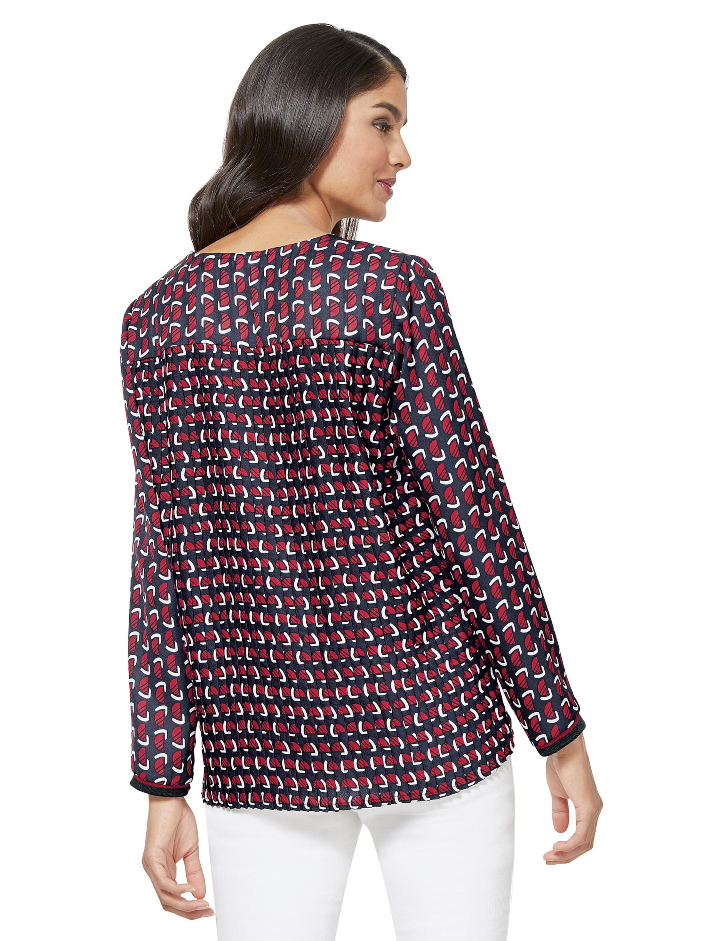 Bluse - rot-marine-bedruckt