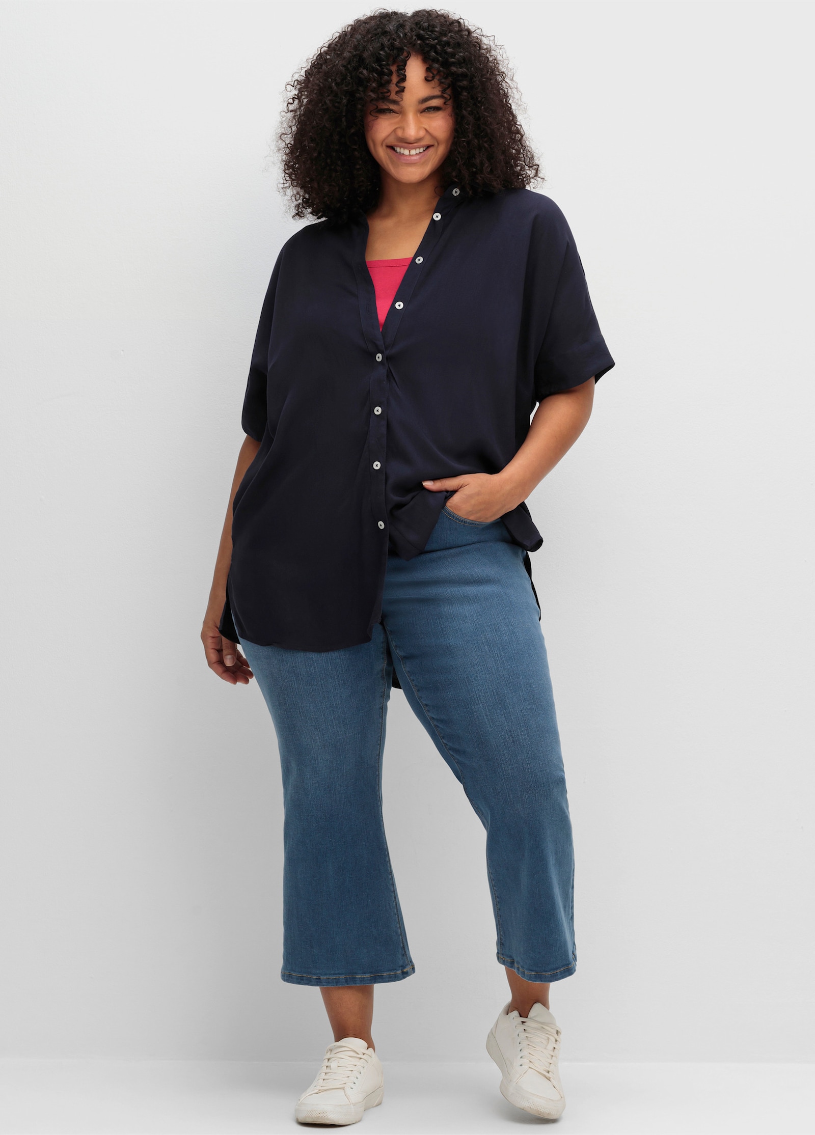 sheego Stretchjeans in 7/8-lengte, met bodyforming-effect - blue denim