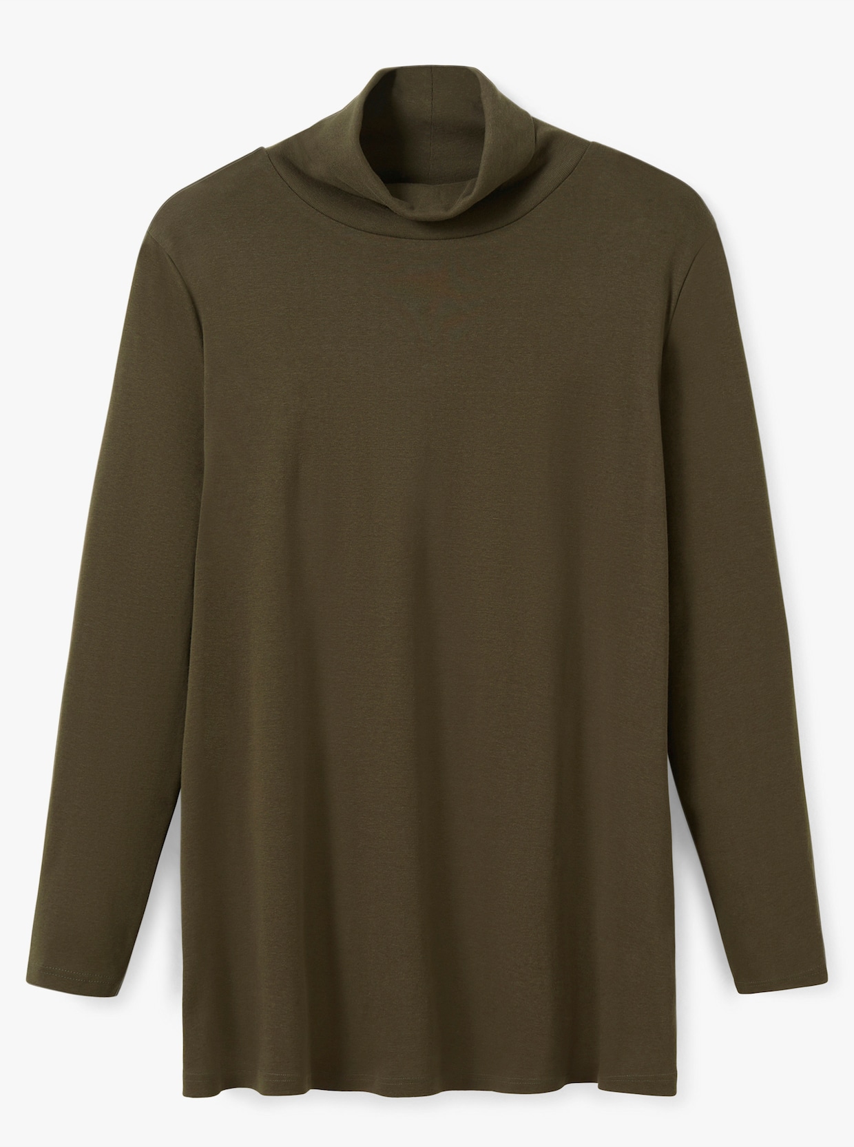 sheego Rollkragenshirt - dunkelkhaki