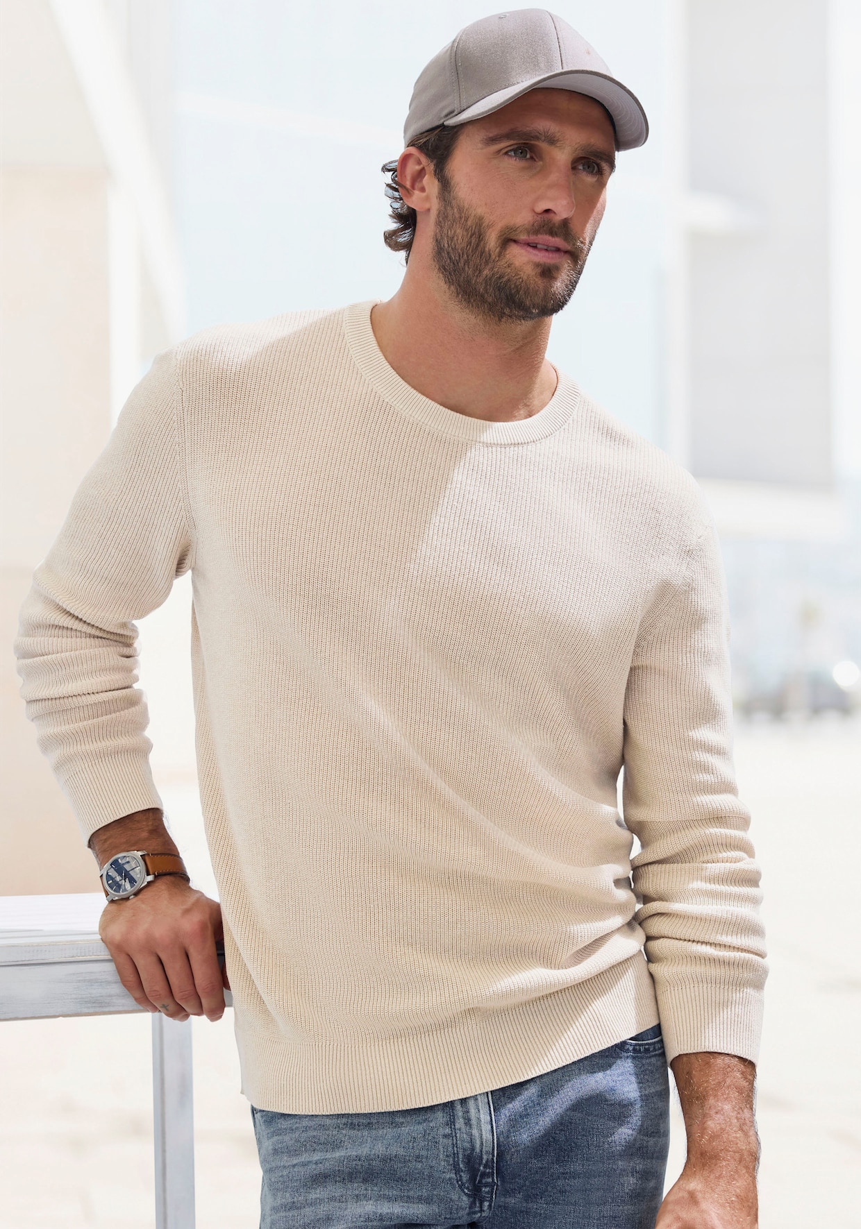Gebreide pullover - beige